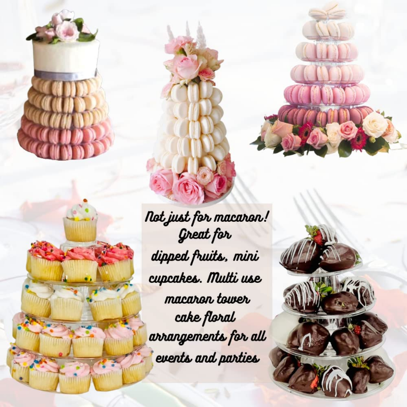 4/6/10-Tiers Macaron Display Stand Cupcake Turm Rack Kuchen Steht PVC Tablett Für Hochzeit Geburtstag Kuchen Dekorieren werkzeuge Backformen – Detail 4