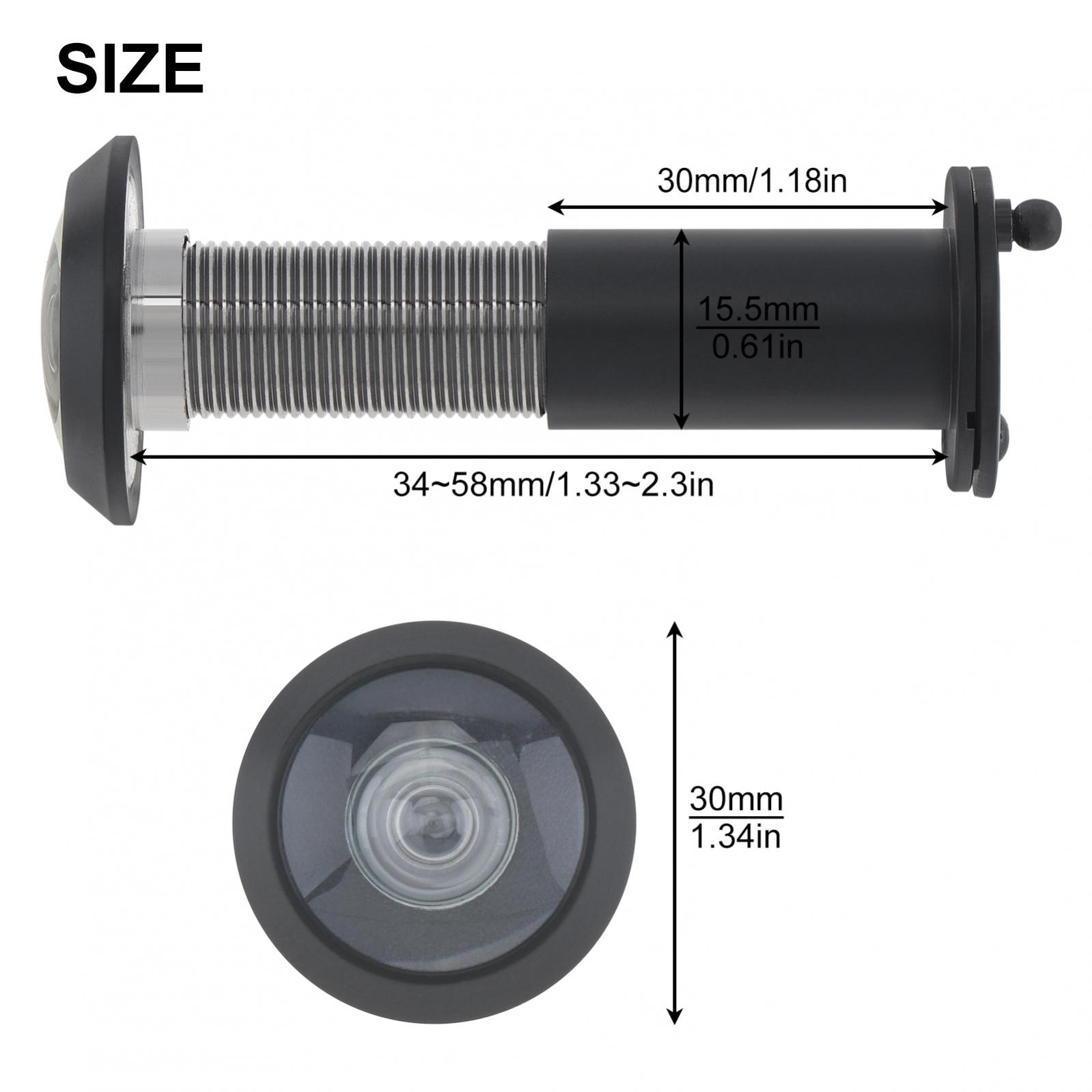 Description Picture 3 of item16mm 200 Degree Door Viewer Security Peek Peep Holes for 1.33inch to 2.3inch Door with Rotating Privacy Cover, Drill Bit