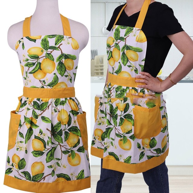 Kitchen Apron for Women, Baking Apron, Summer Apron for Grilling, Apron for Cooking, popular Lemon Apron