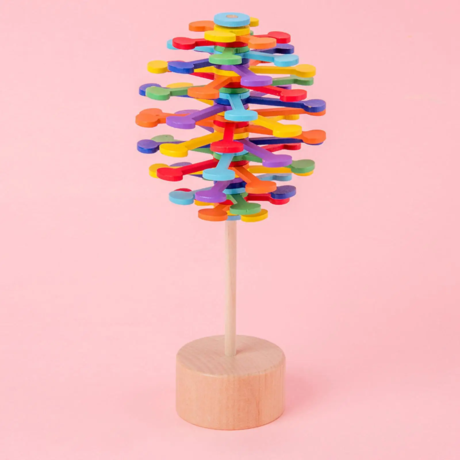 Multicolor Rotating Spiral Lollipop Wooden Rotary Spiral Lollipop for Birthday Party Favors