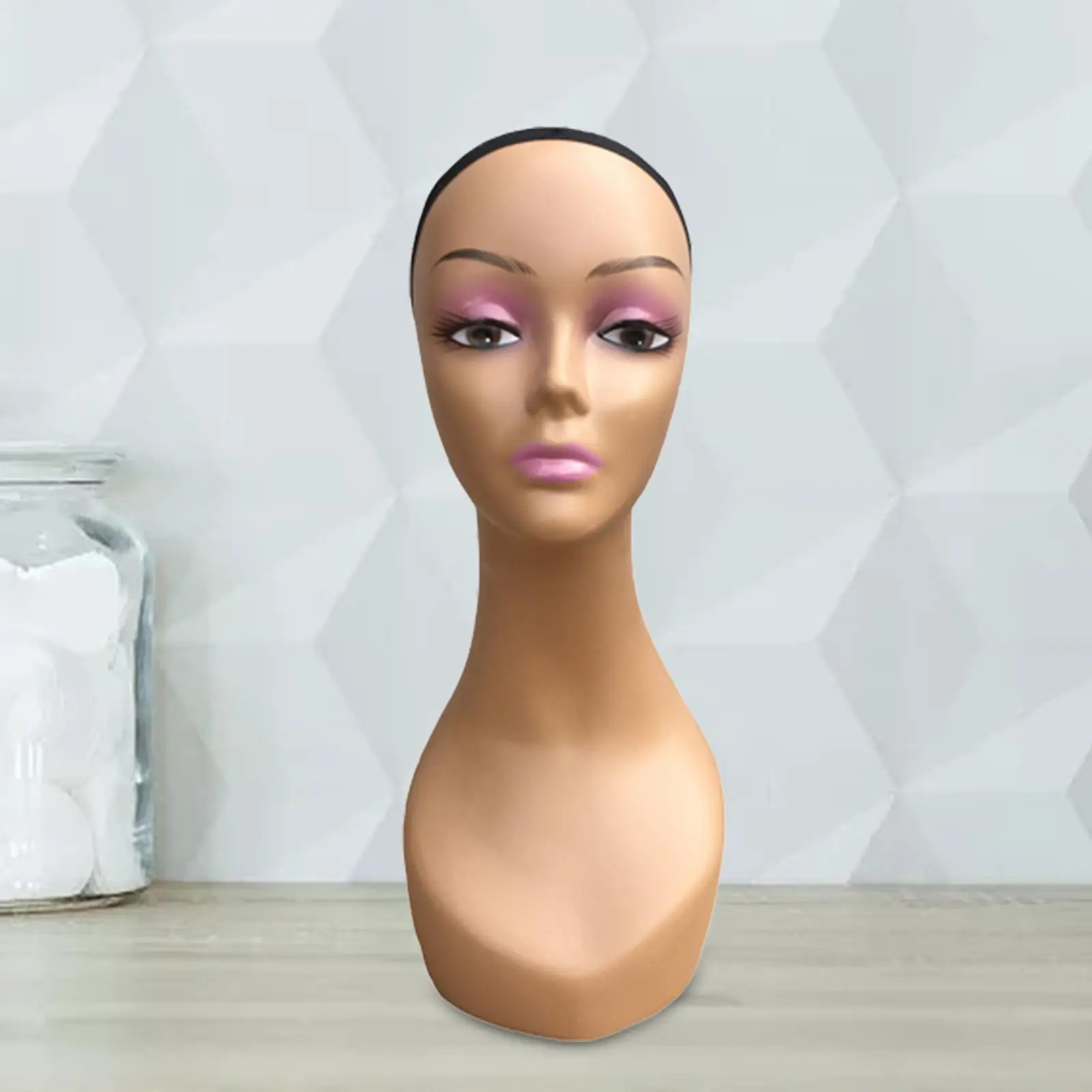 Female Mannequin Head Brown Multipurpose Wig Holder for Hat Wig Display Shop