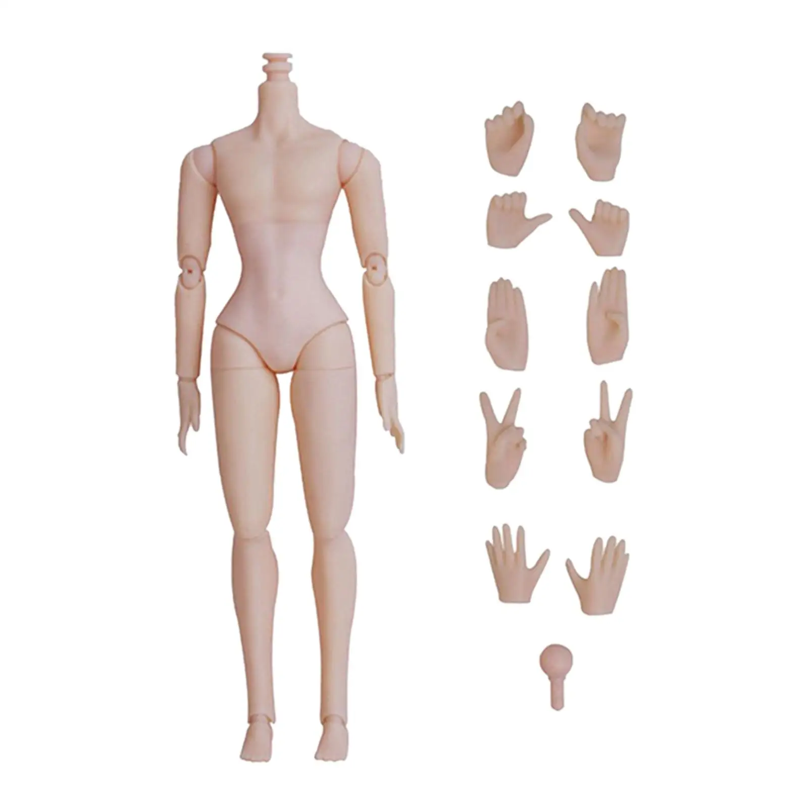 1/6 Scale Jointed Doll Body Without Head Flexible Detachable Realistic Narrow Shoulder Miniature Collectible DIY Toys