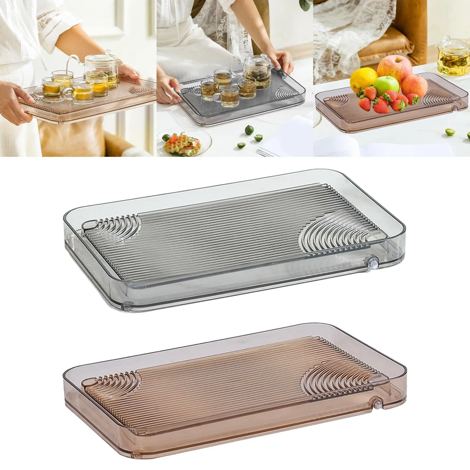 Rectangle Serving Tray Dish Drain Tray Nordic Style Organizer Tea Plate Jewelry Tray for Dresser Bedroom Kitchen Ornament