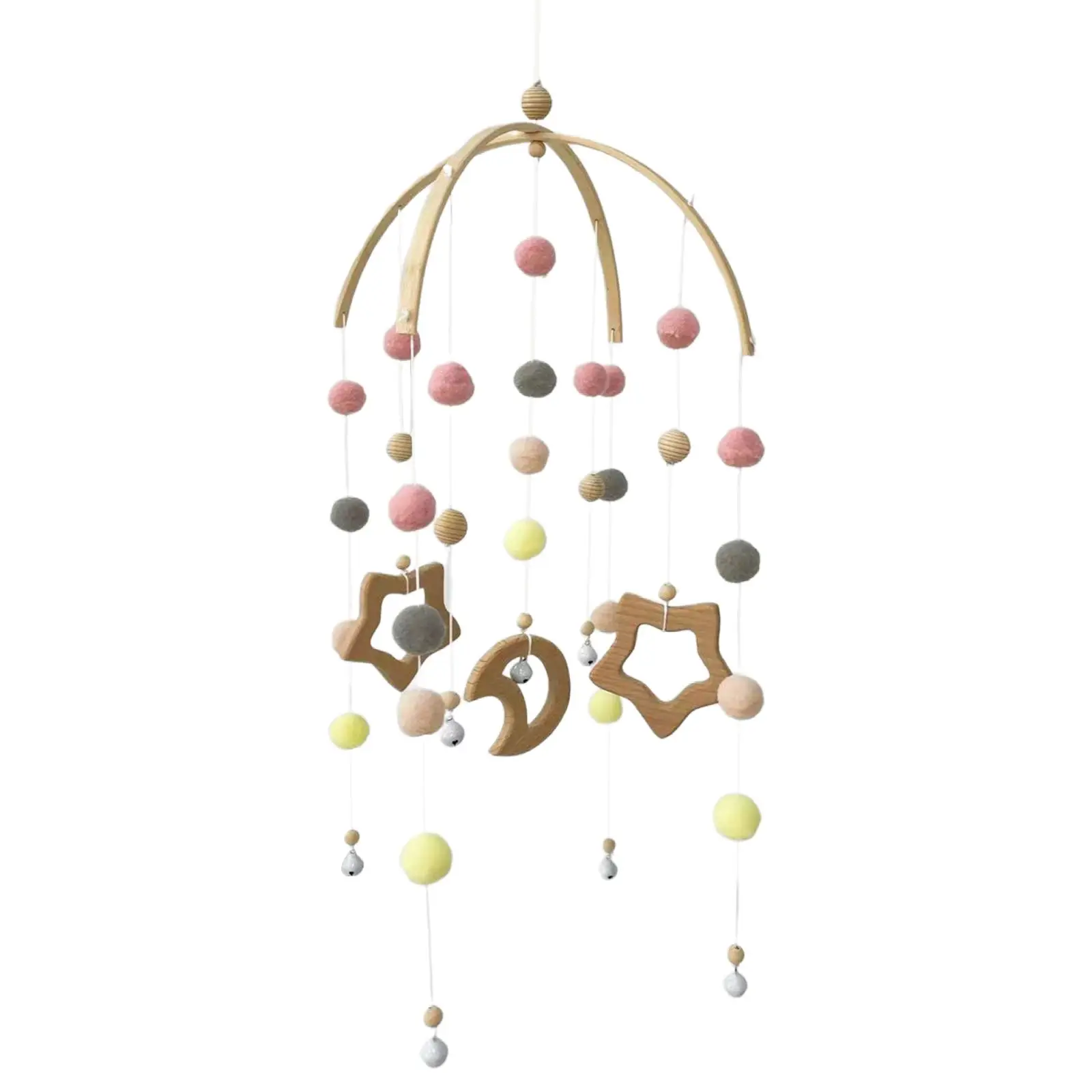 Baby Bedroom Ceiling Wooden Beads Wind Chime Hanging Baby Crib for Newborn Gifts