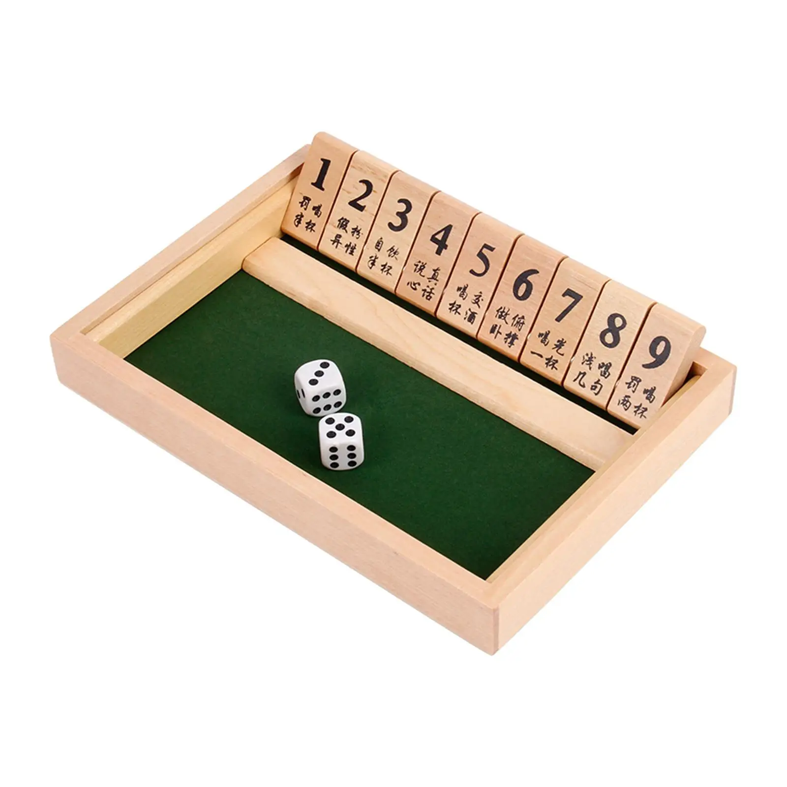 Shut the Box Wooden Close The Box Game Family Traditional Classic Toy for Home Gathering Party Board Game Props