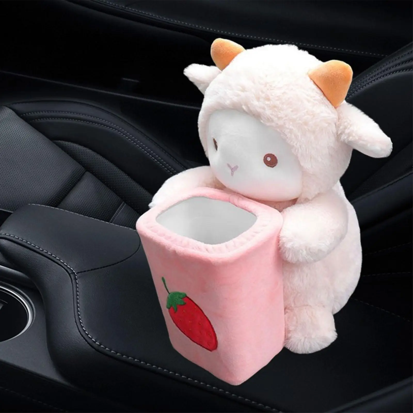 Car Tissue Box Storage Holder Plush Toy Decoration 2 in 1 Design Car Interior Organizer for Car Truck Restaurant Hotel