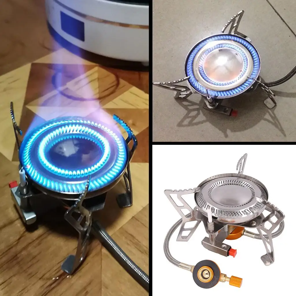 Foldable Camping Gas Stove with Carrying Case Fishing Backpacking Cookware