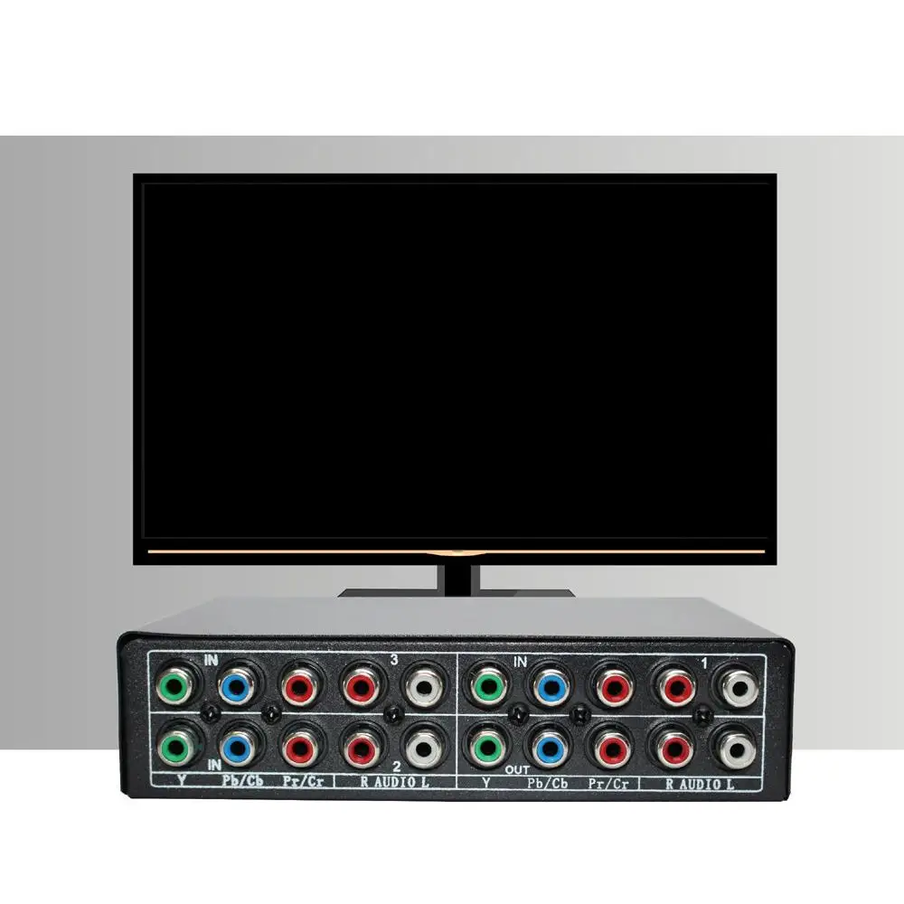 3 in 1 Out Component AV Video Switch Box, Composite 3 RCA AV Switcher AV Splitter Ypbpr for Monitors for PS2 PS3 PS4 Plug & Play