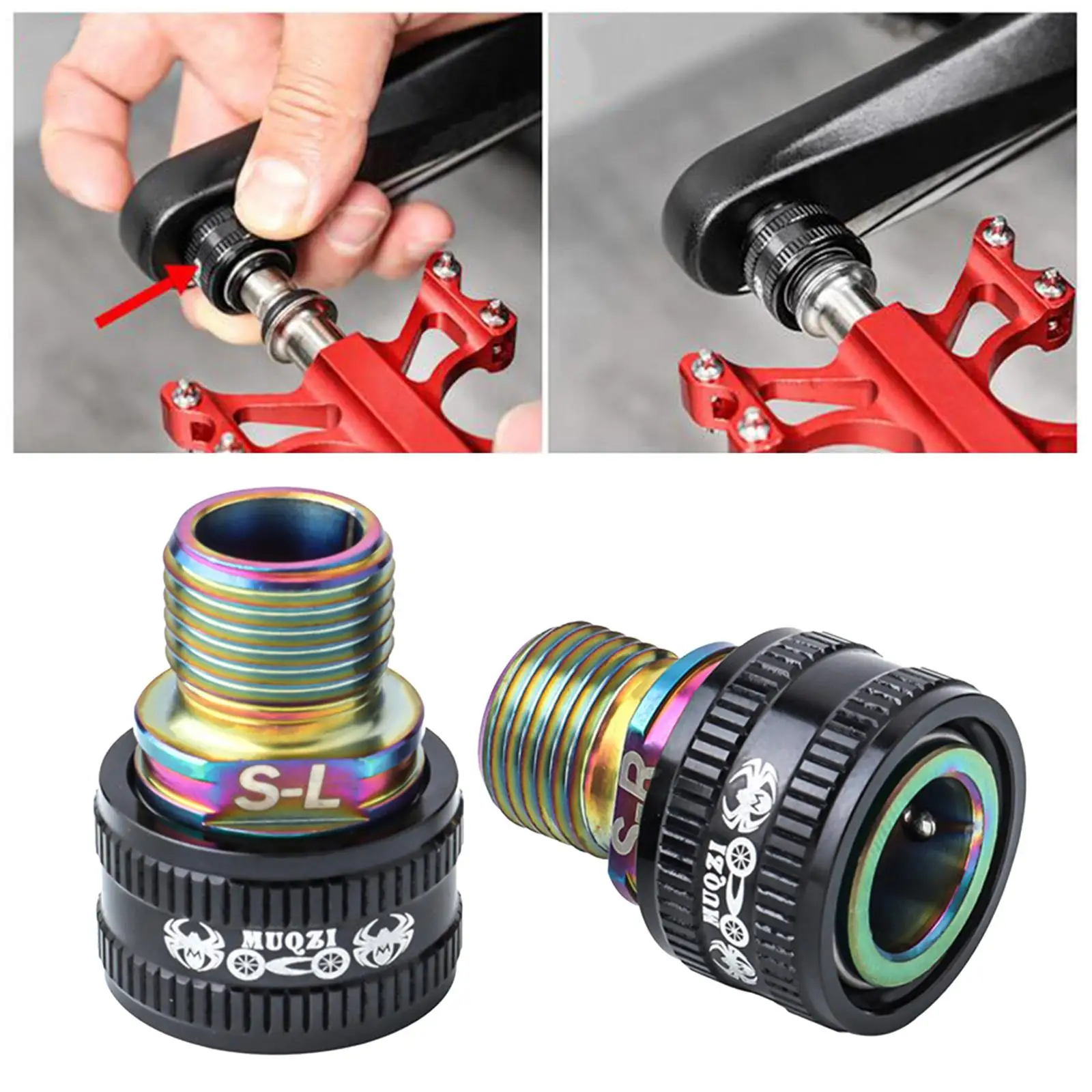2 Pieces Left Right Road Bike Pedal Extender Pedal Spacers , ,9/16in Alloy Shaft Pedal Extension Adapter   Cycling Tools