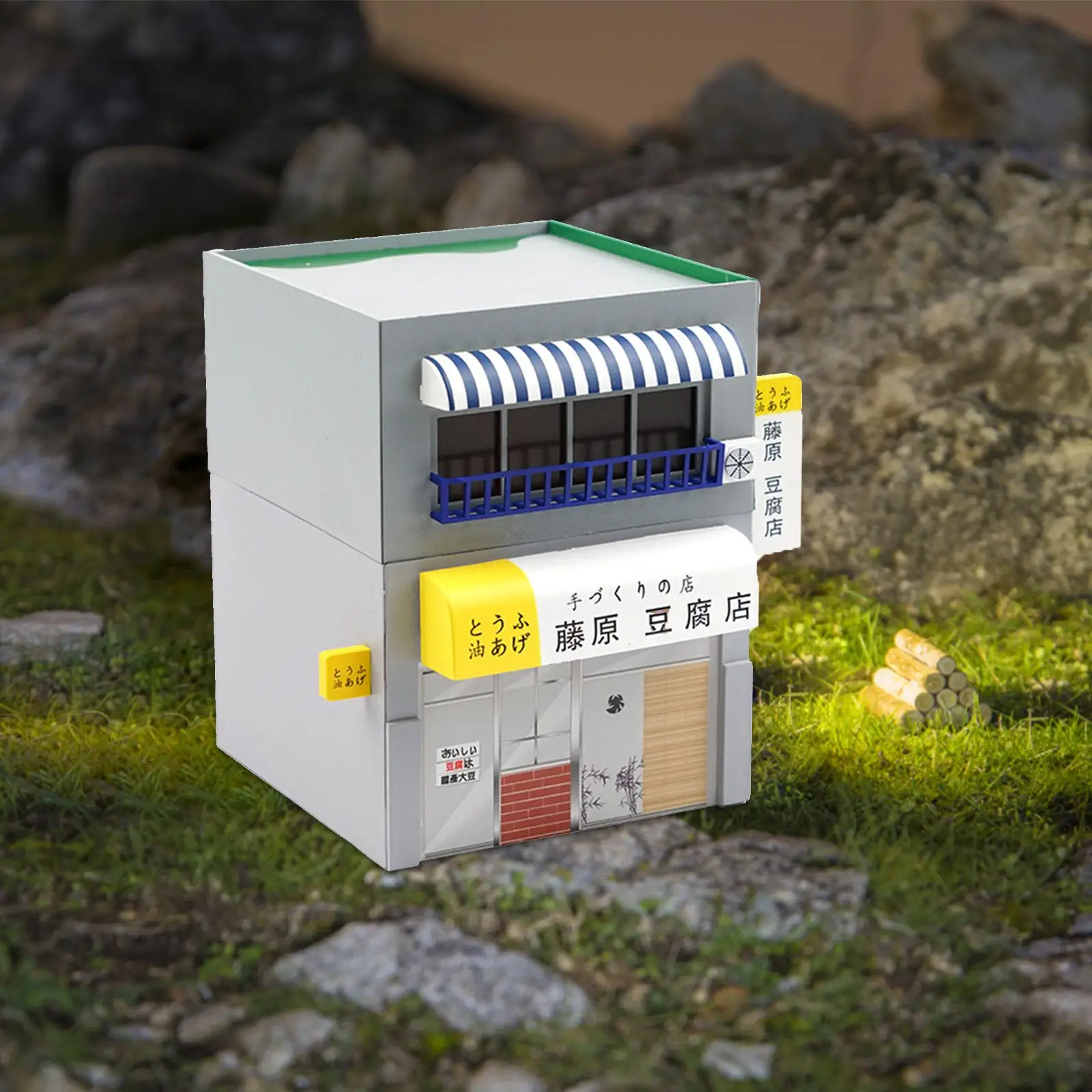 1:64 Scale Tofu Shop Diorama Model Micro Landscape Architectural Desktop Movie Props S Gauge Townscape Scenery Store Decoration