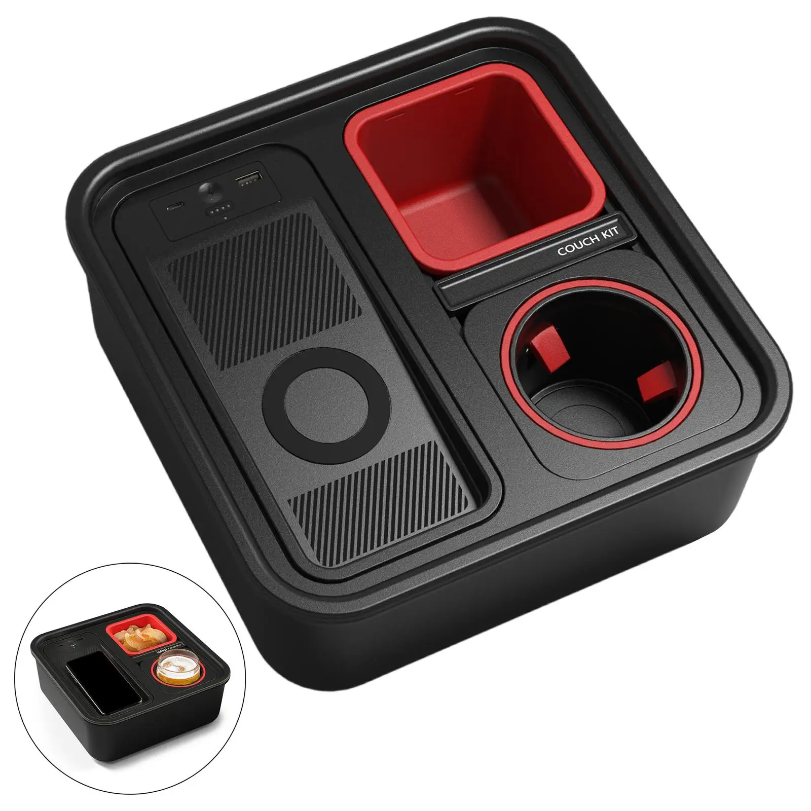 Cup Holder Self Balancing Portable Storage Wireless Attachable Creative Base for Bed Remote Control Outdoor Video Gaming Table