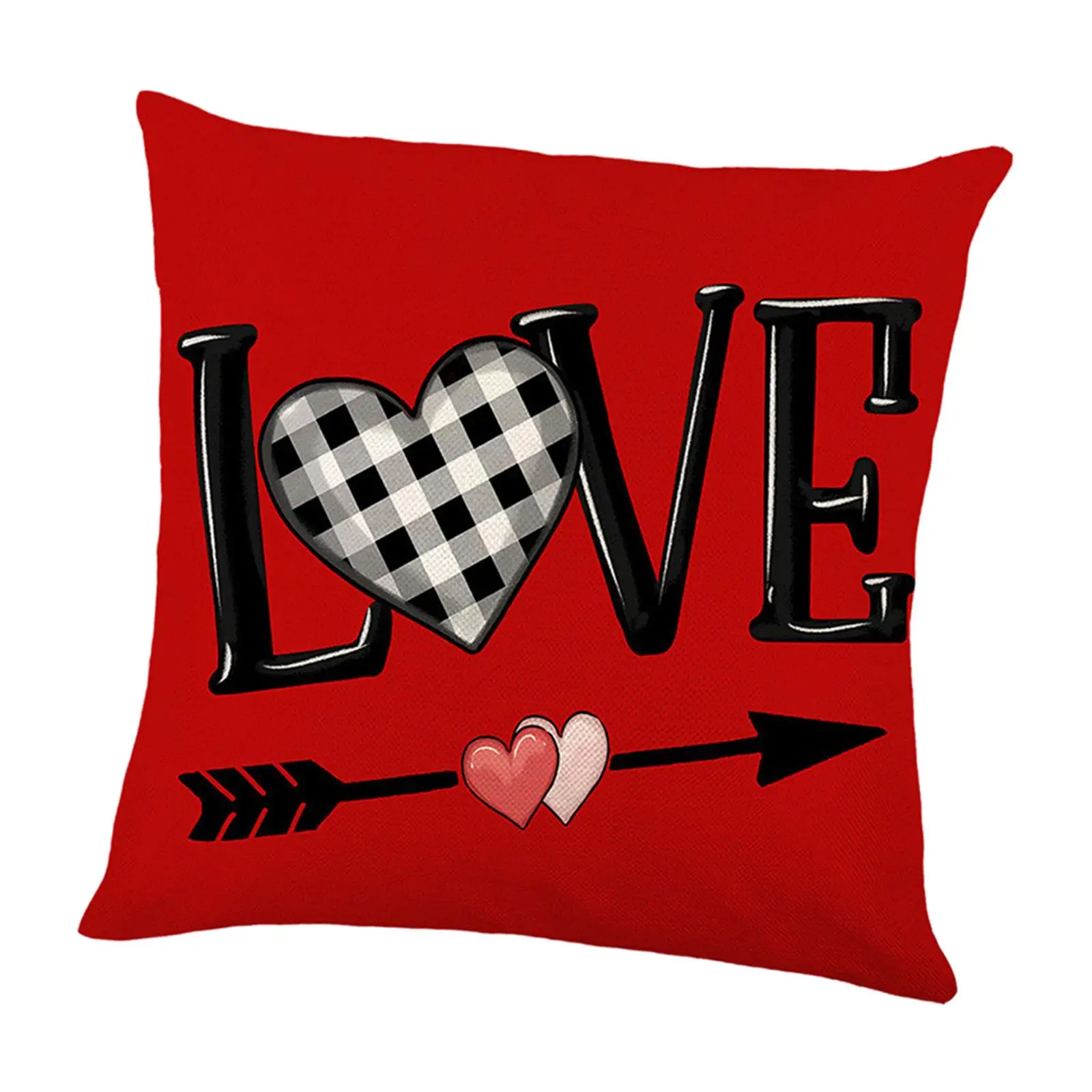 Valentines Day Pillow 45x45cm Comfortable Valentines Day Gifts Zippered Love Heart Pattern for Toss Chair Farmhouse Sofa Bedding