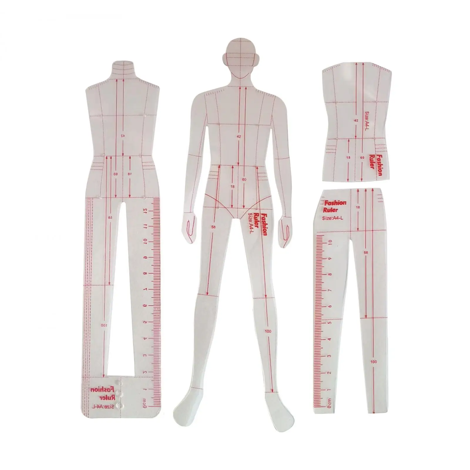 Template Ruler Clothing Measuring Dressmaking Fashion Illustration Rulers for Tailors Trousers suits Pattern Makers Designers