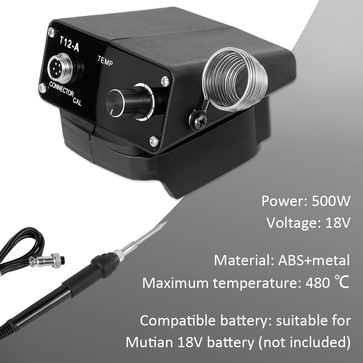 Nombre 5, Ferro de solda elétrico portátil sem fio, 500w, 480 °c, multifuncional, doméstico, faça você mesmo, máquina de solda elétrica para makita, 18v