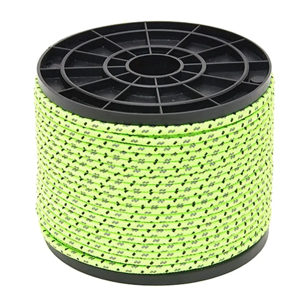 50m Rope Reel Reflective Survival  164 Feet Parachute Cord Guy Rope for