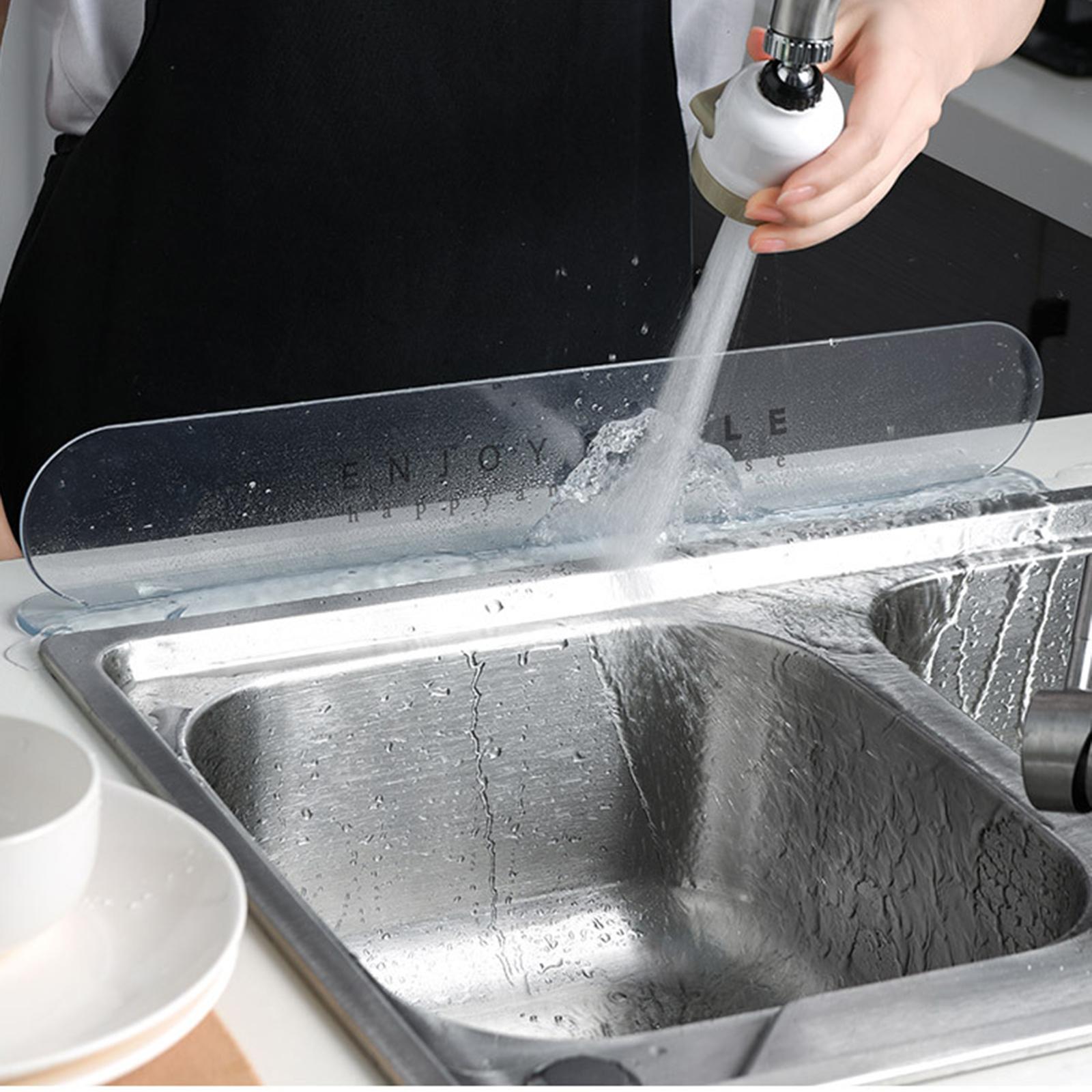 Sink Water Splash Guard Portable Easy Clean Water Splatter Removable Home Anti-Water Board for Countertop Kitchen Bathroom