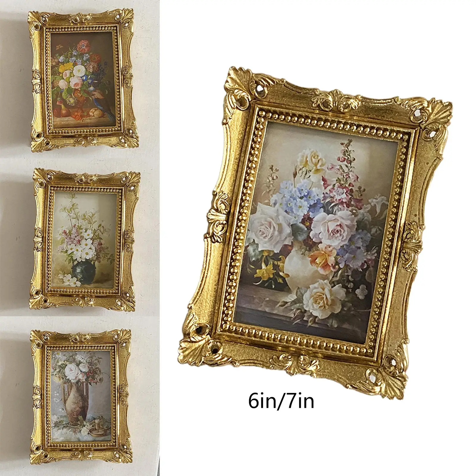 Picture Frame Retro Antique Ornate Gift Photo Display Photo Frame for Bedroom Home Decor