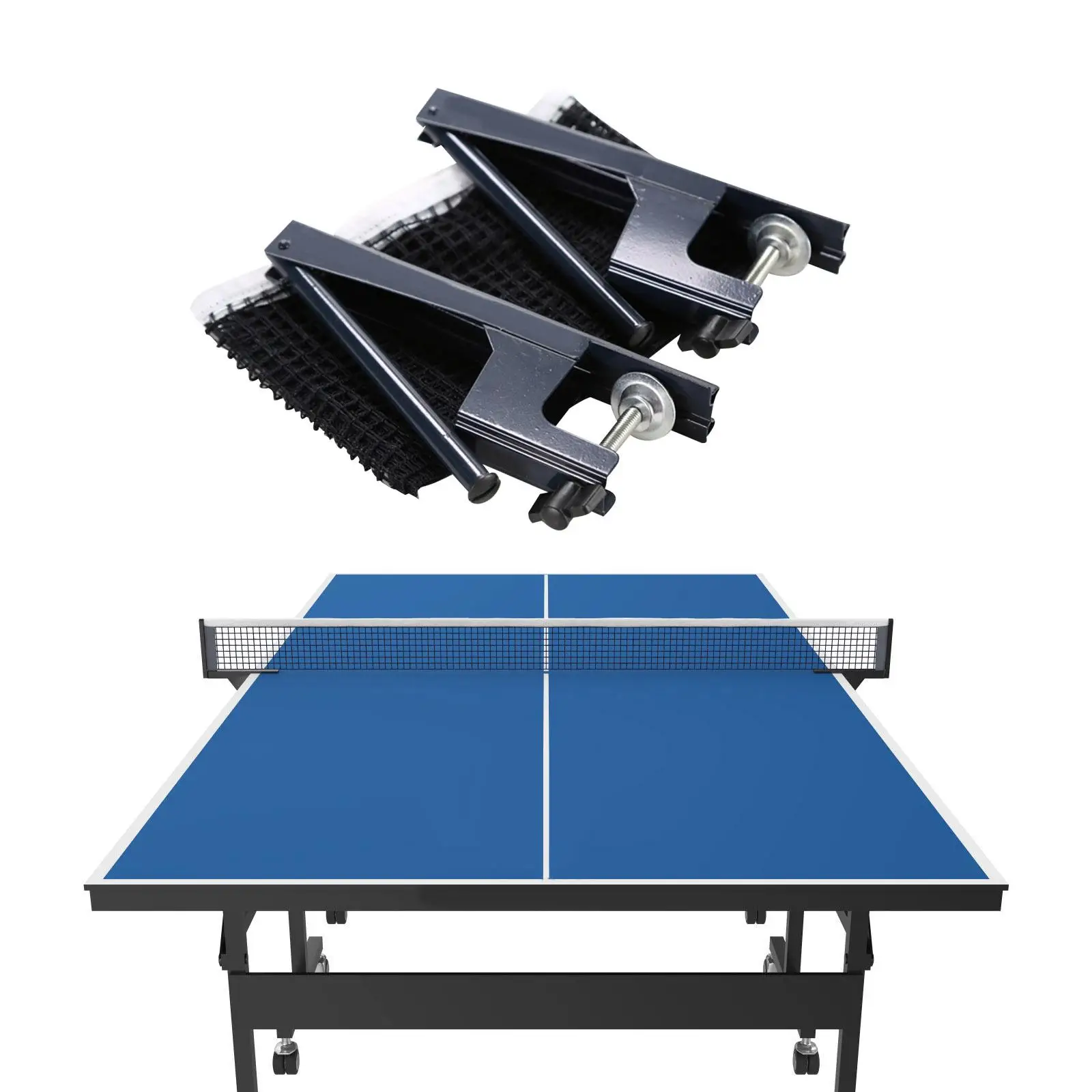 Folding Ping Pong Net and Post Kit Screw on Clamp Easily Install Accessory 182cm