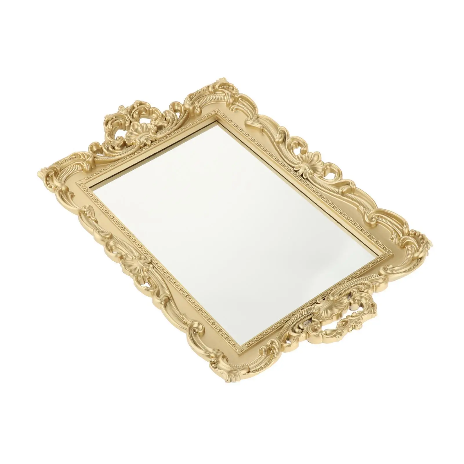  Mirrored Vanity Display Tray Makeup Mirror Case Jewelry Cosmetic Perfume Organizer Photo Props Desktop Ornaments