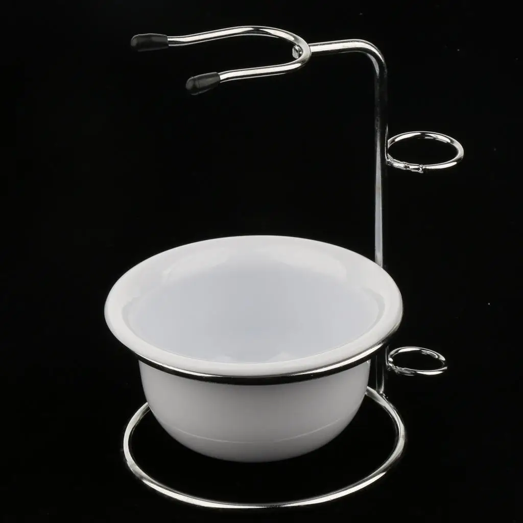 Durable Mens Shaving, Double  Safety Stand Holder + Soap Bowl Set, 