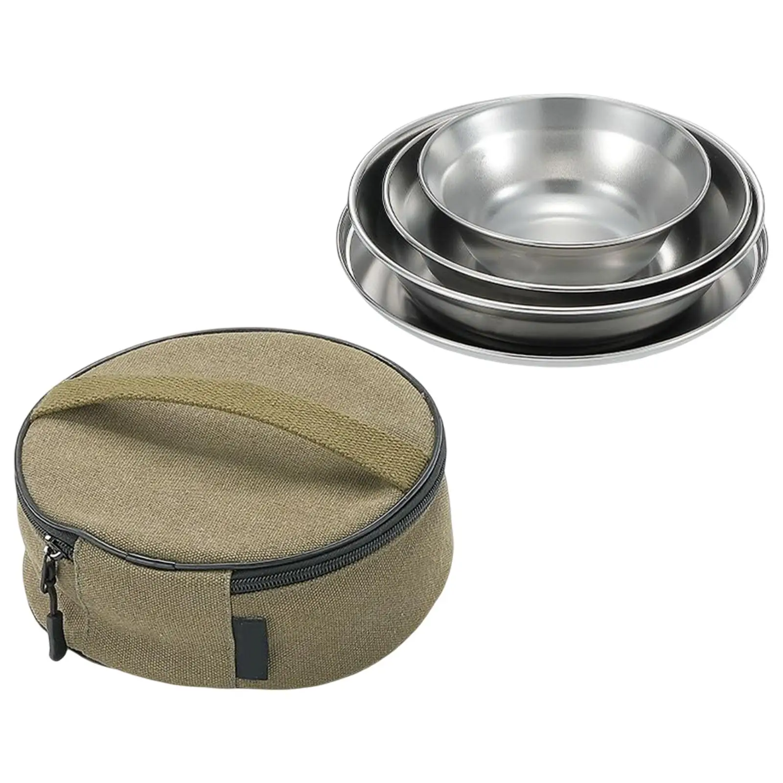 Portable Camping Tableware with Storage Bag Cookware for Trekking Cooking