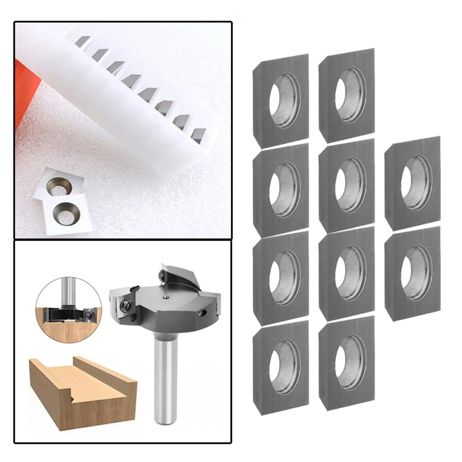 10 Pcs Set Square Lathe Turning Tools High Strength Replacement Insert Cutter Head for Woodworking Milling