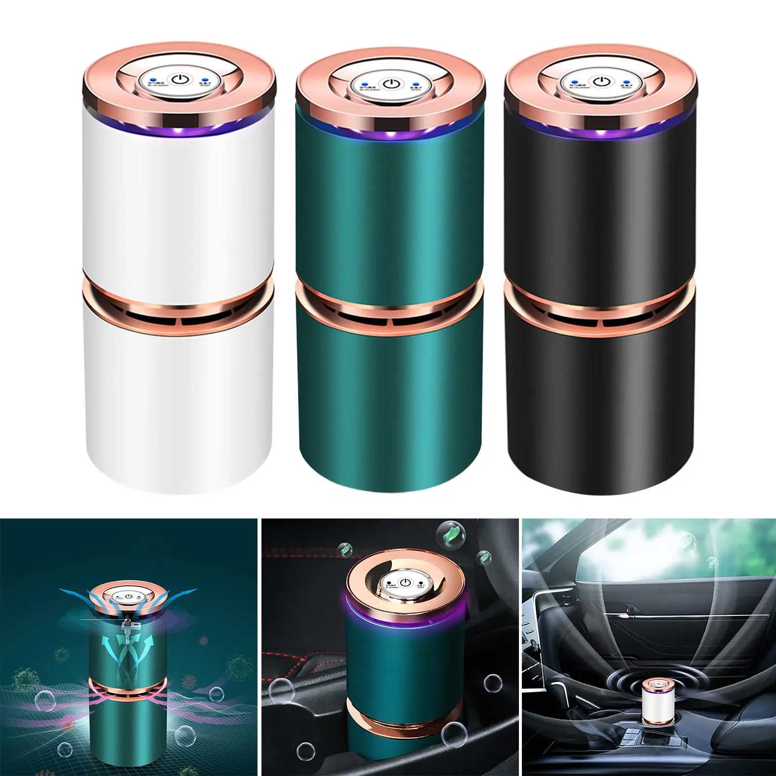Car Air Purifier Room USB Quiet Home Air Freshener for Allergies Removes Dust Pet Odors