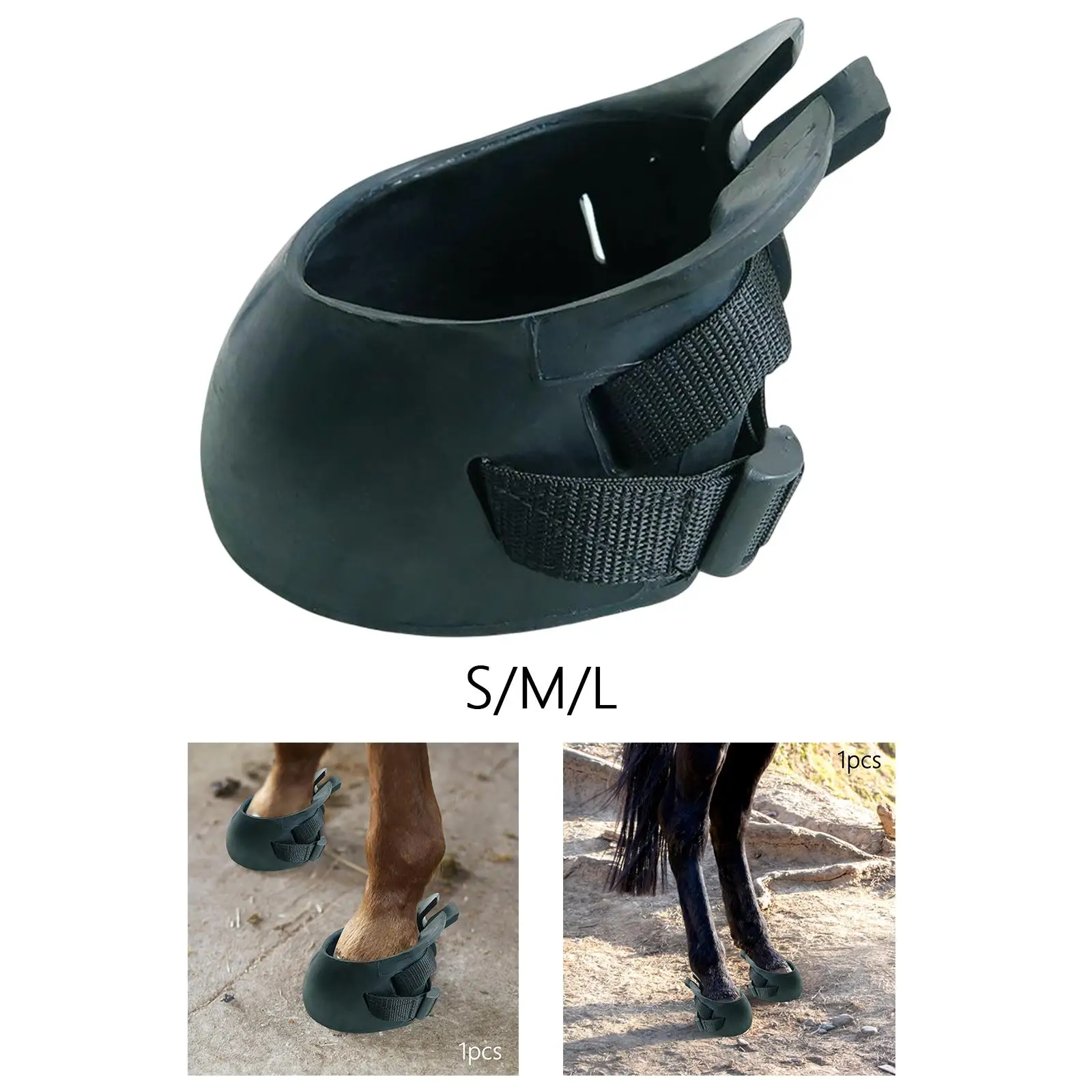 Horse Hoof Boots Rubber Equine Hoof Protector Durable Non-Slip Professional
