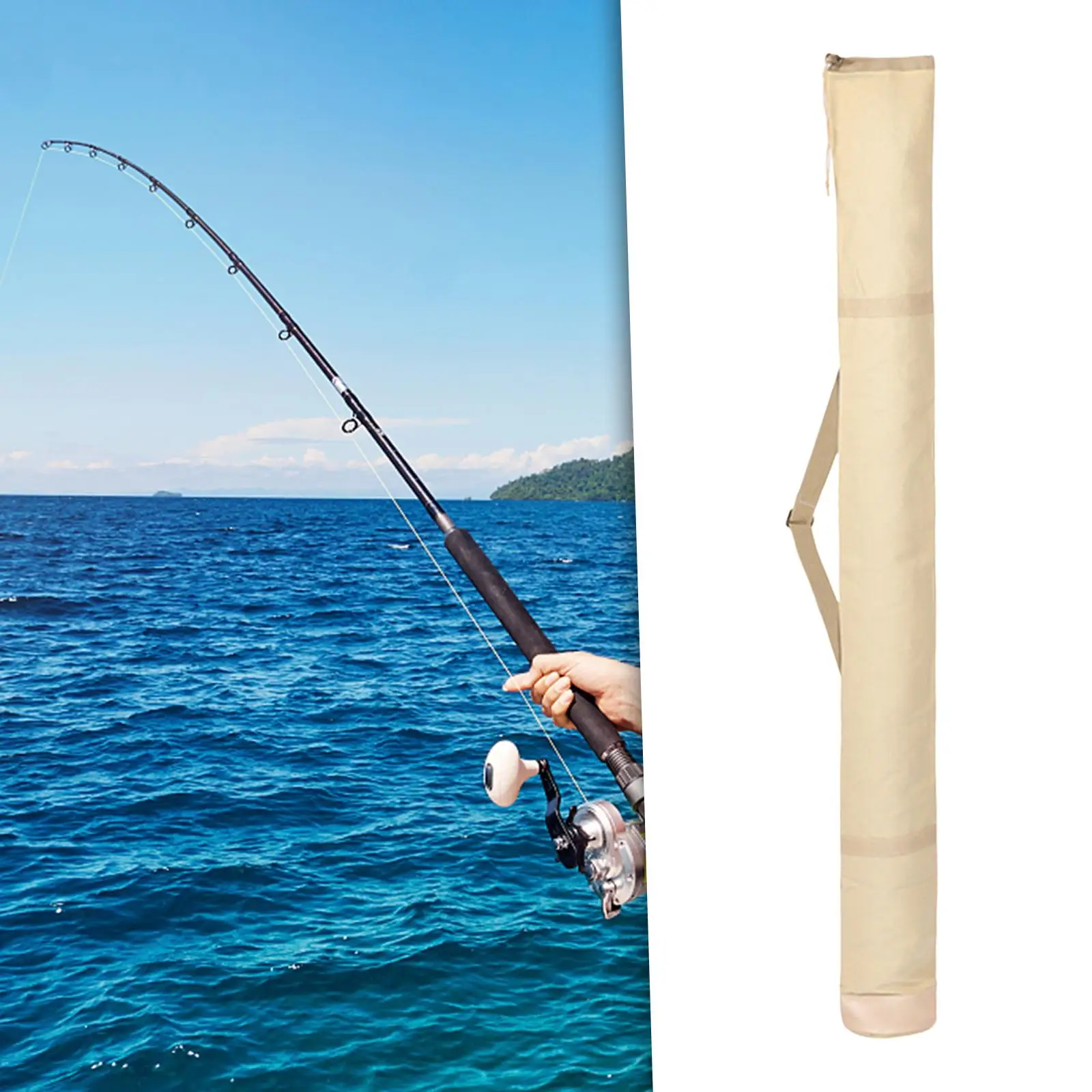 Multifunction Fishing Rod Thick Umbrella Storage Bag Foldable Handbag Fishing Bag Portable for Outdoor Fishing