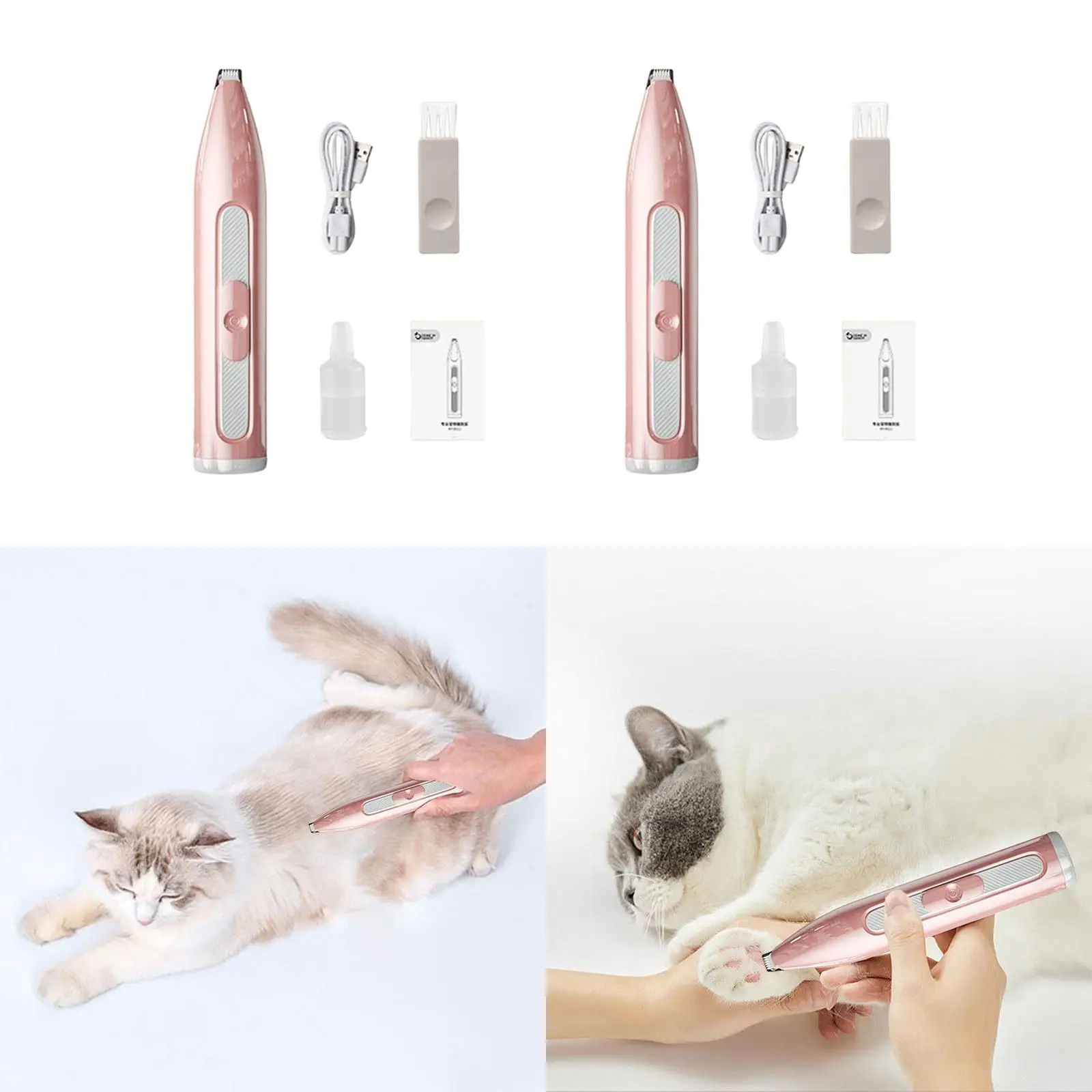 Portable Pet Nail Hair Trimmer Dog Hair Clippers Silent Kitten Cordless Puppy for Small Animals Toes Paw Rump Trimming Shaving