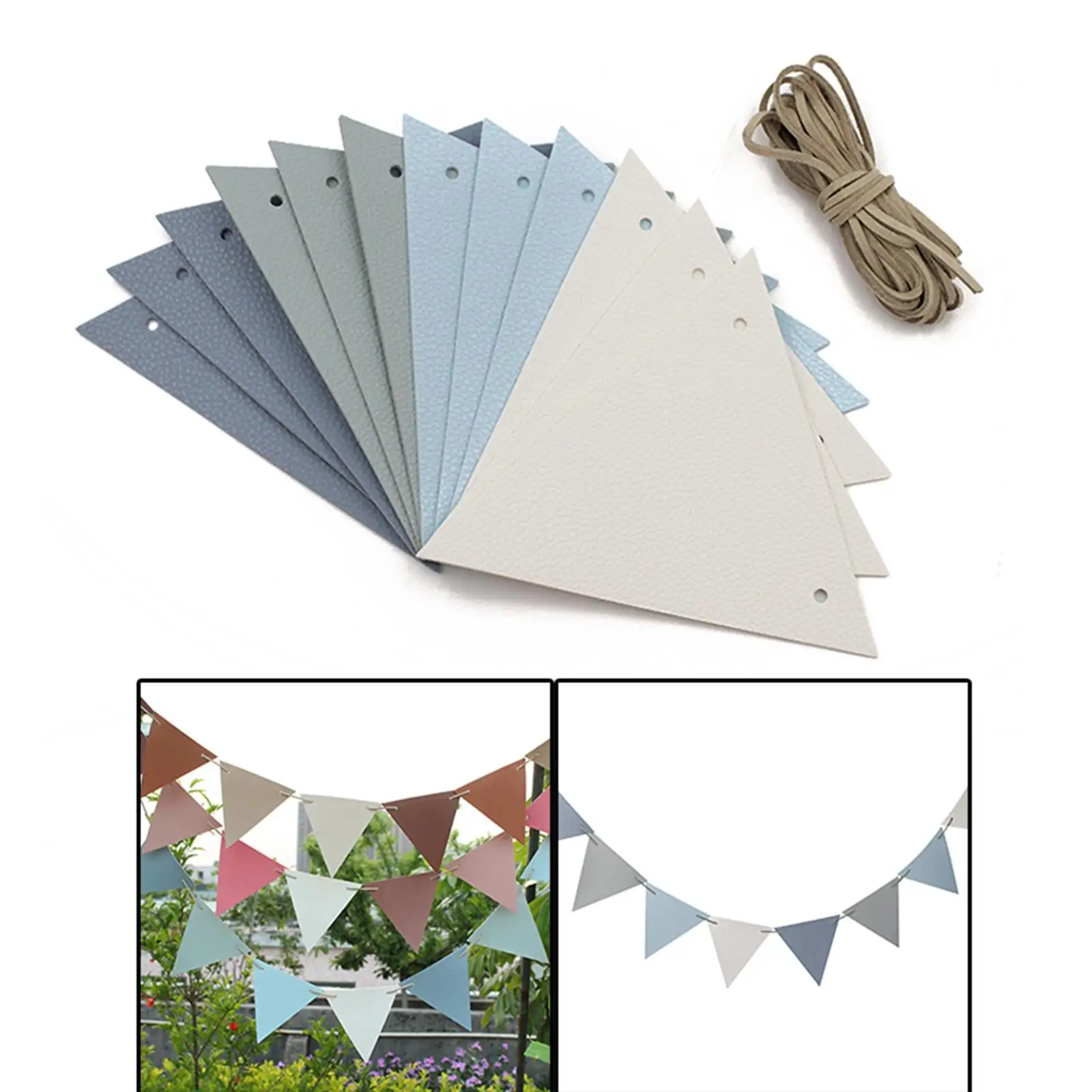 12 Pieces Pennant Banner Triangle Flags for Holiday Anniversary Decoration