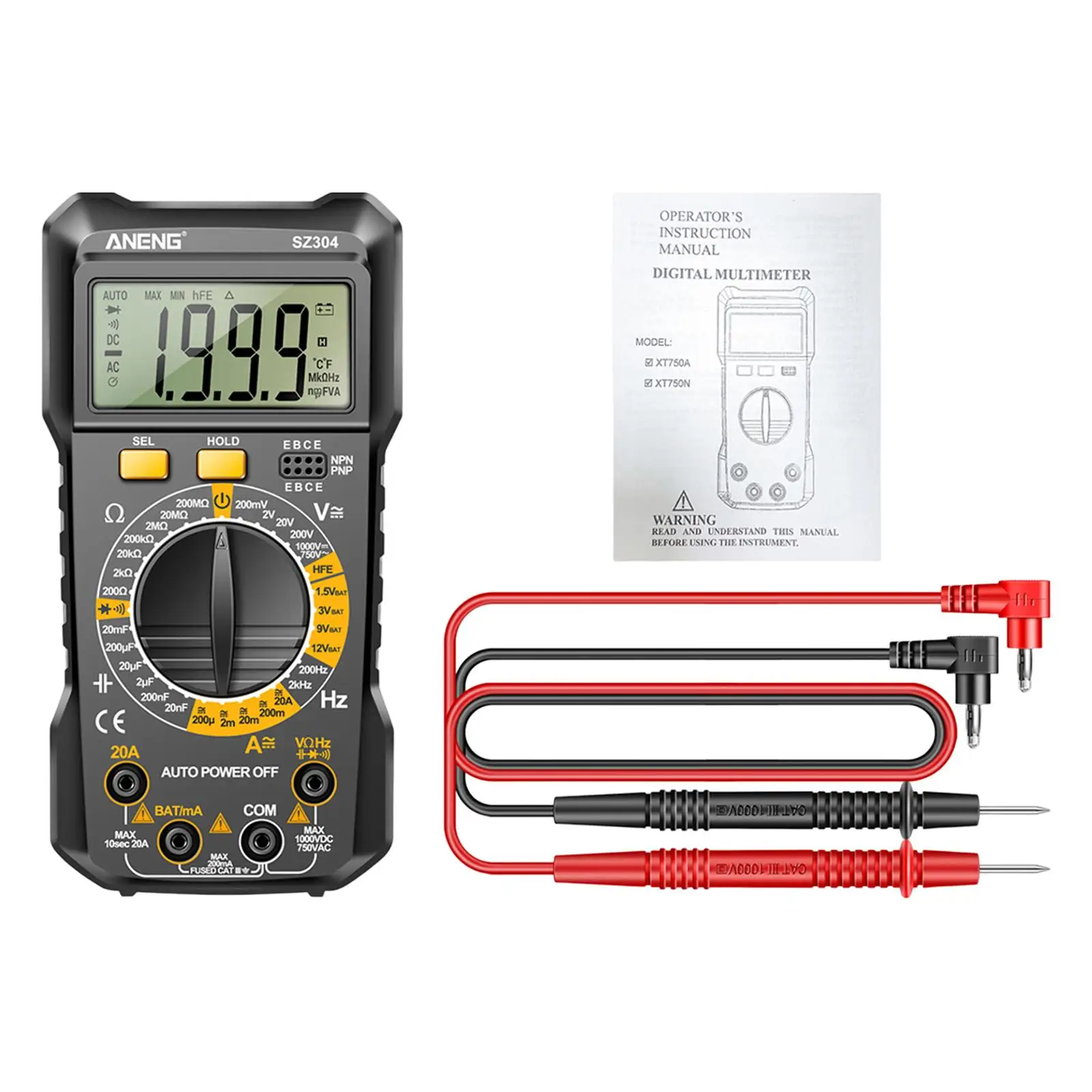 Electrical Multimeter Multi Tester Electriccurately Continuity Capacitance True Rms Ranging Pocket Tool DC Voltmeter