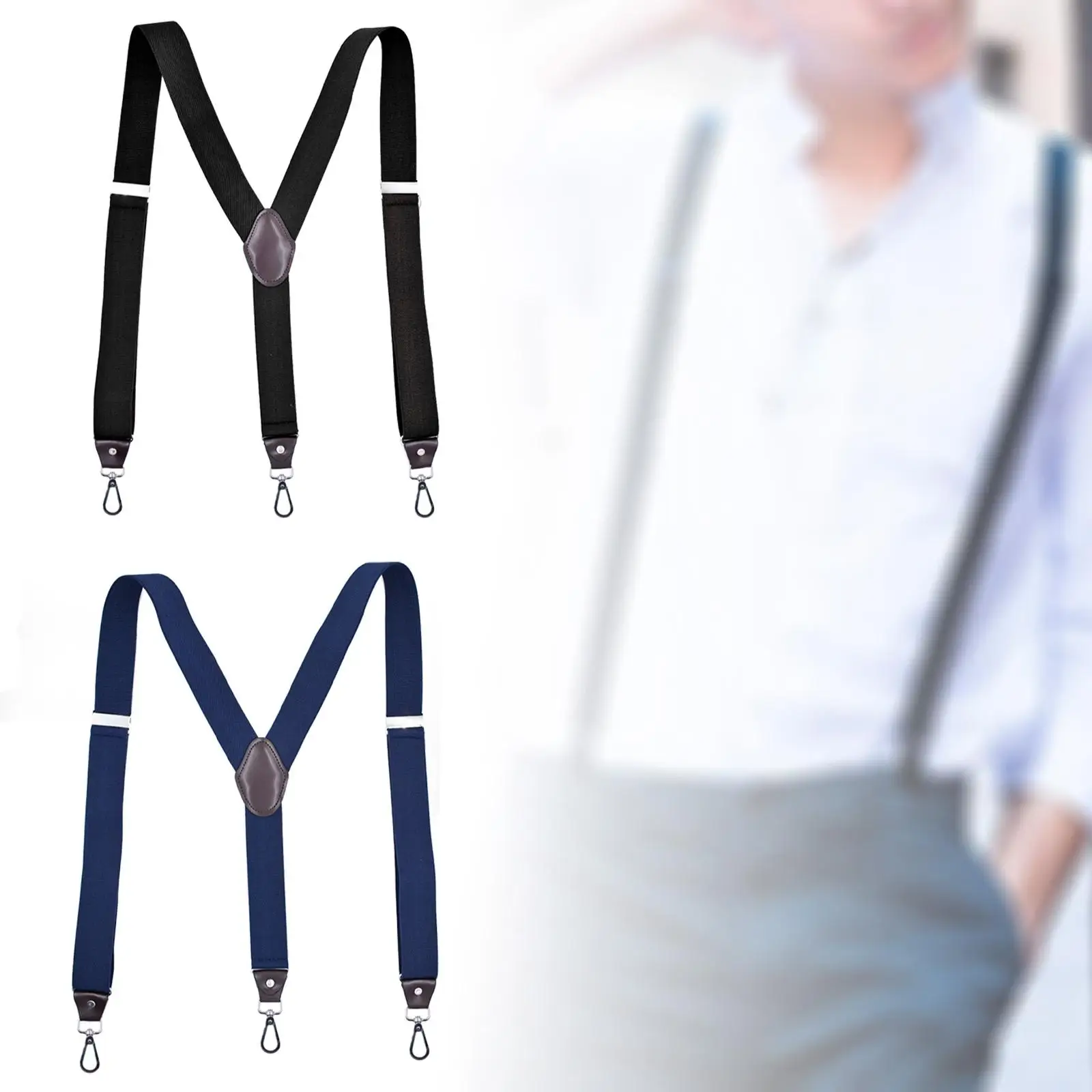 Fashion Suspenders 3 Hooks Heavy Duty Solid Color Unisex Back Belt for Pants Adult Trouser Casual Skirt