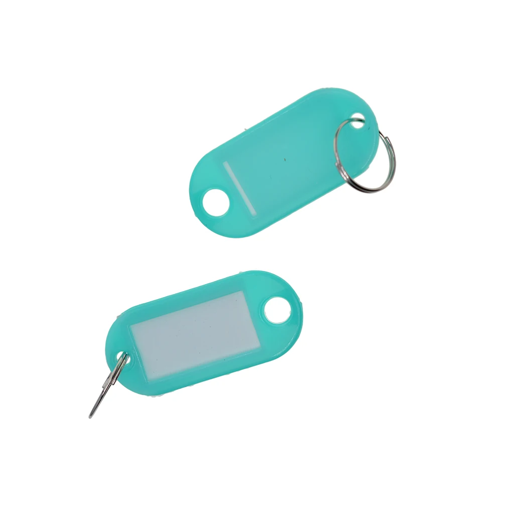 50 Pcs 65mm Plastic Key  Tags Luggage Hanging ID Labels  Window Key Ring Keychain, Waterproof, 