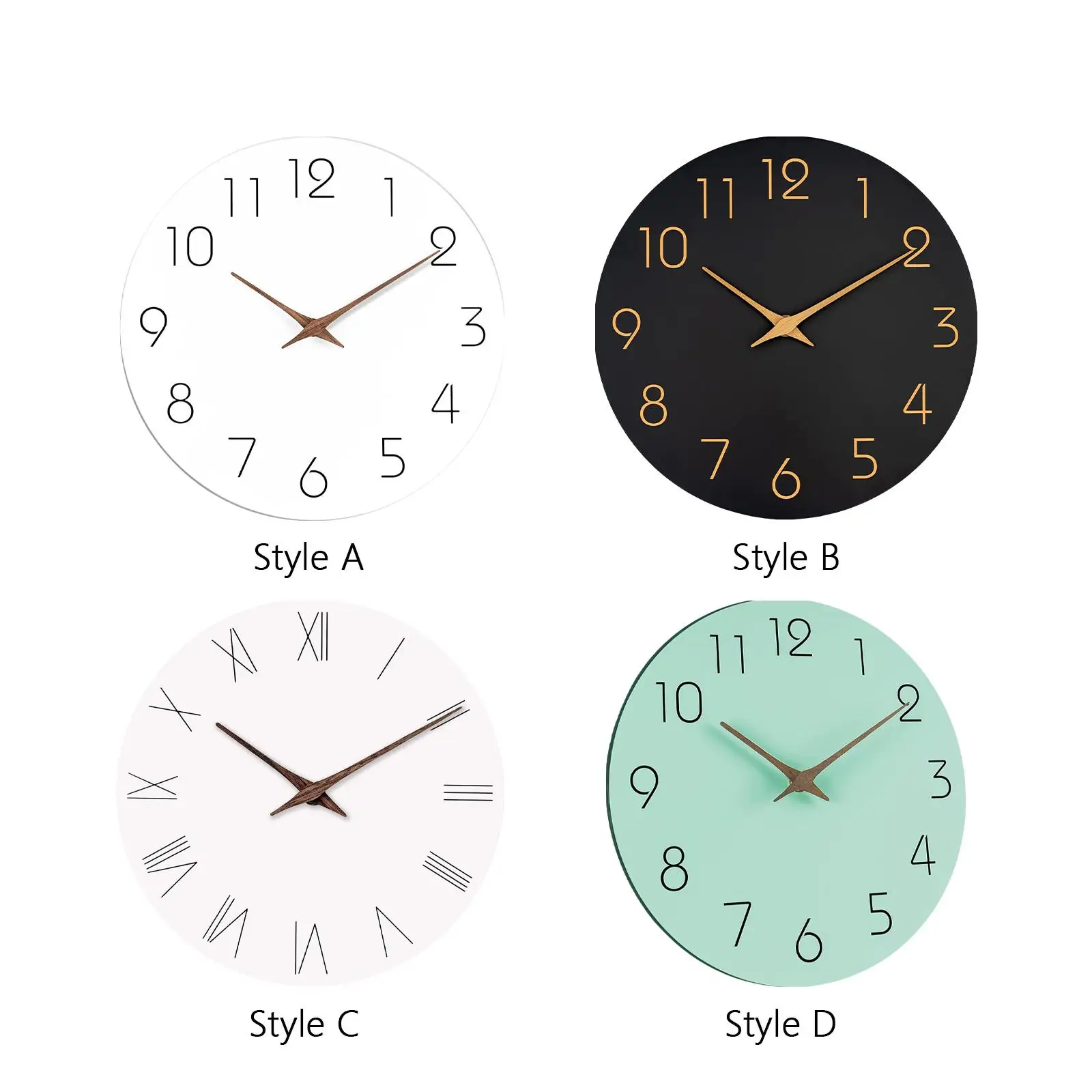 Decorative Wall Clock No Ticking Simple for Kitchen Island Dorm Hallway