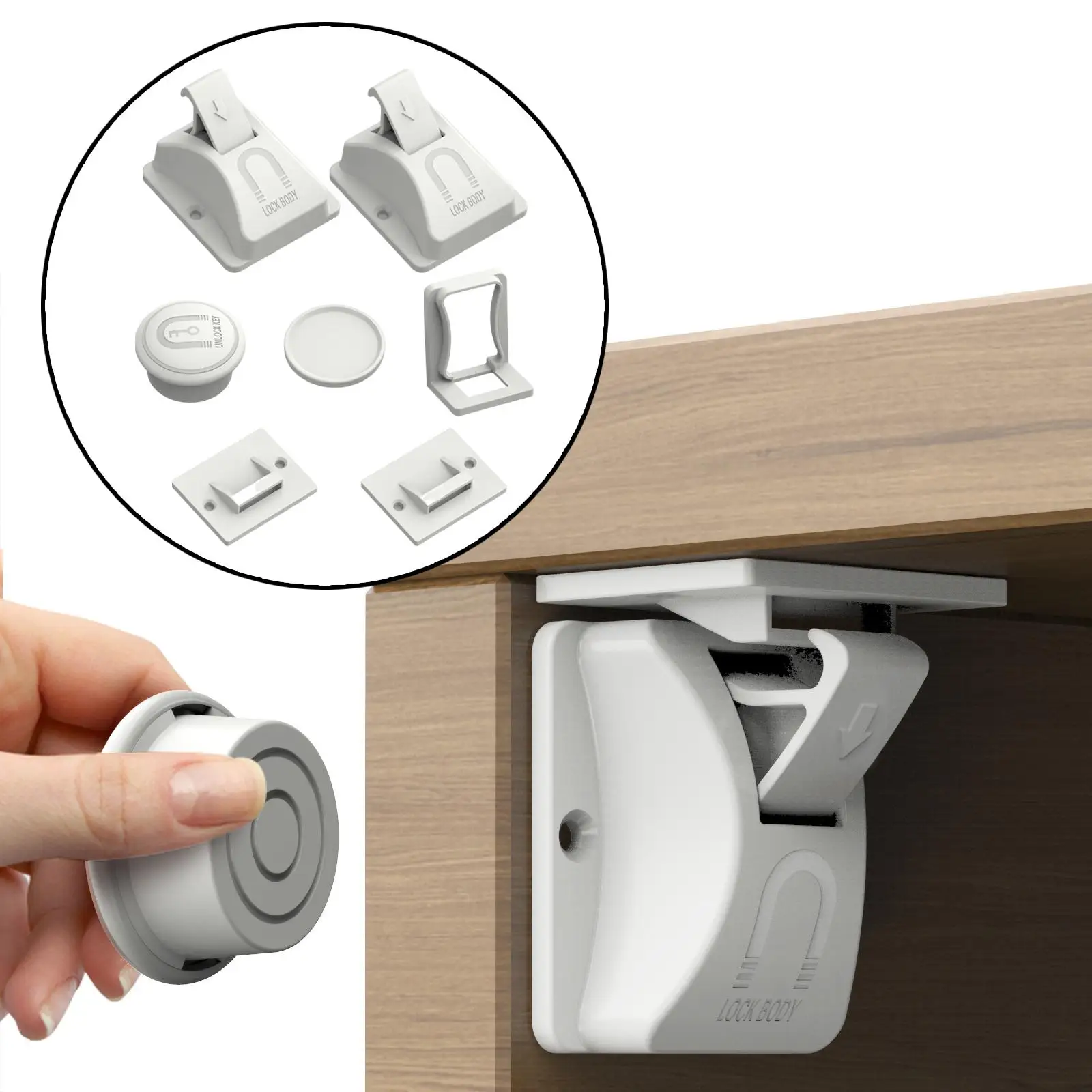 Child Safety latches No Screws or Drilling Child Locks for Cabinets