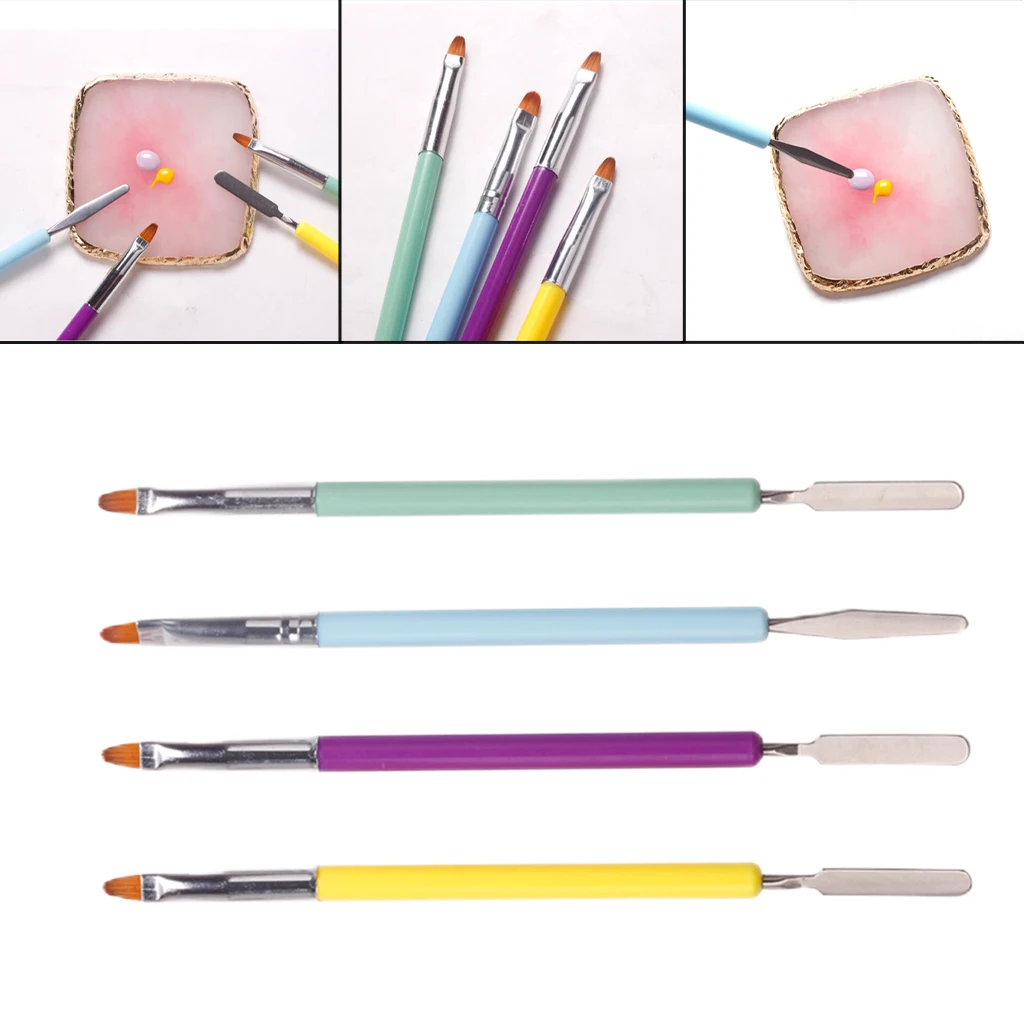 4 Pieces Dual Ended  Acrylic Nail Brush  Tips Nail Extension Gel Brush  Use Tips Builder  Design