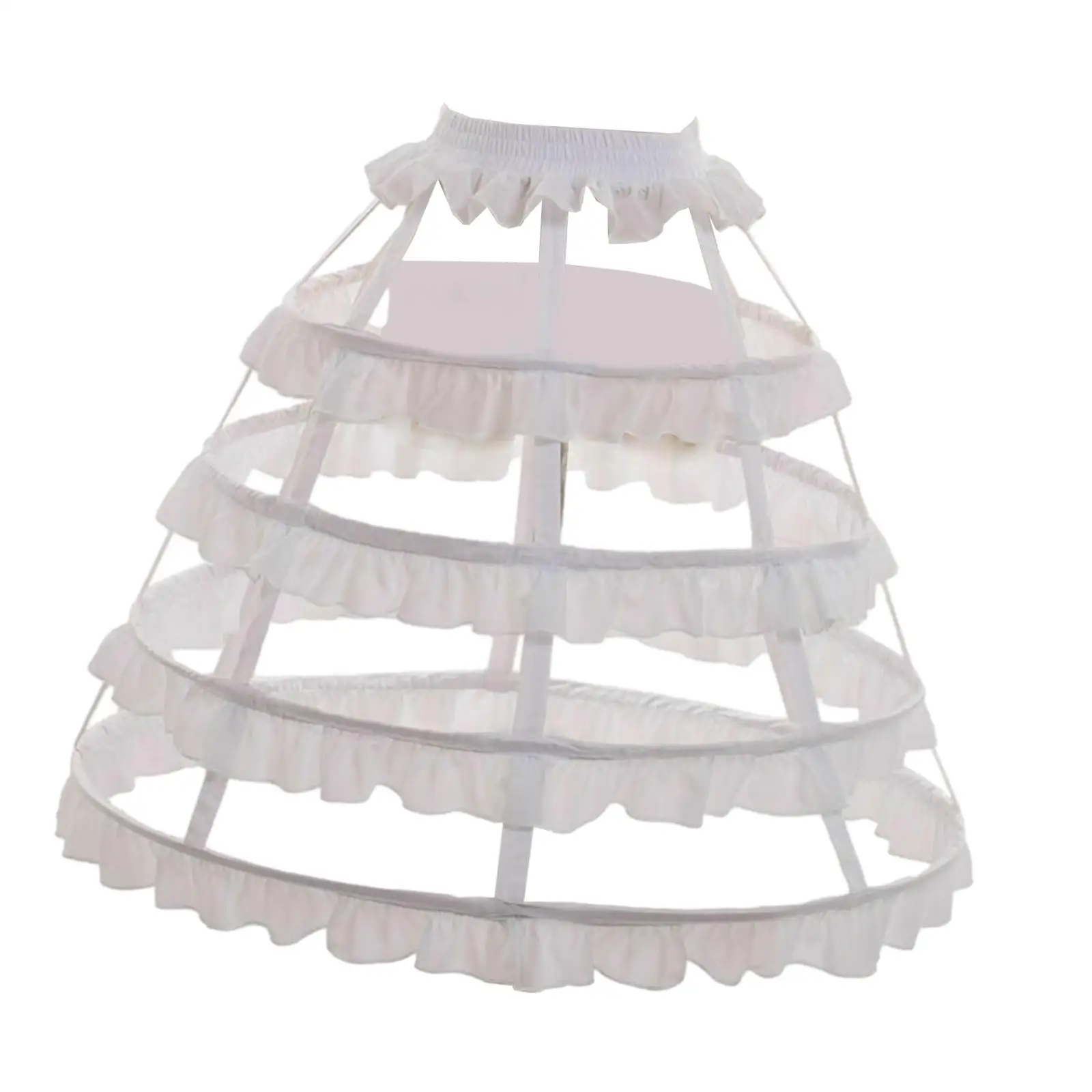 Hoop Skirt Petticoat Crinoline Underskirt Pannier Women Hoops Pannier Petticoat Cage Pannier for Cosplay Prom Dress Gown Wedding