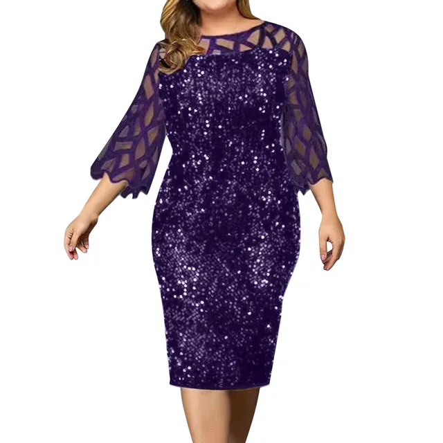 Tea-length 3/4 Sleeve Black Lace Cocktail Gown - Xdressy