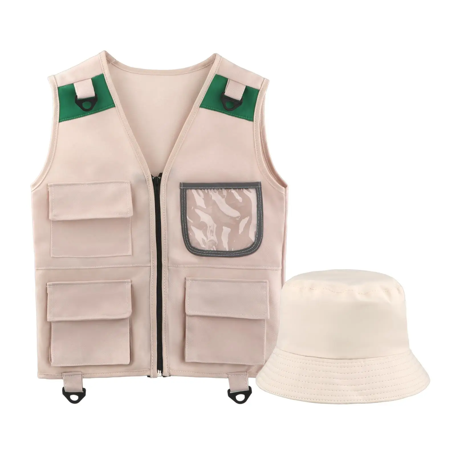 Kids Explorer Costume Cargo Vest and Hat for Toddlers Park Ranger Zoo Keeper