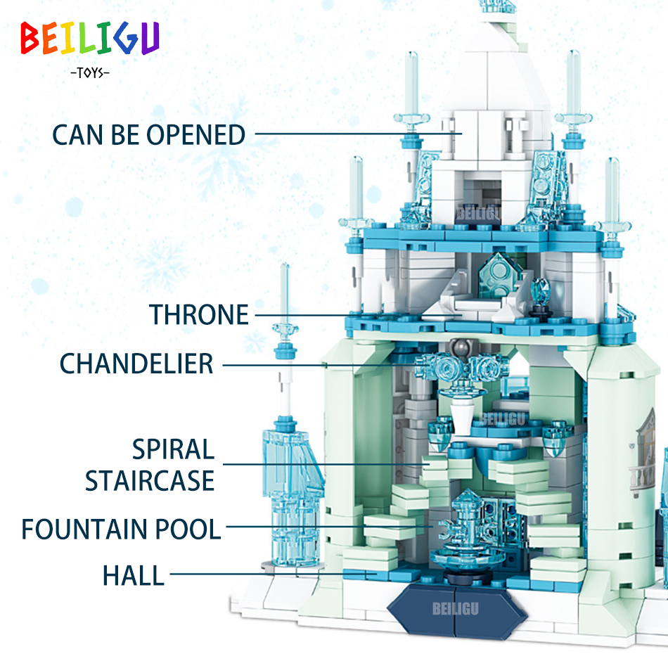 Друзья принцесса ледяной замок для девочек фильмы Королевский дом  строительные блоки фигурки семейный город строительные игрушки для детей |  AliExpress