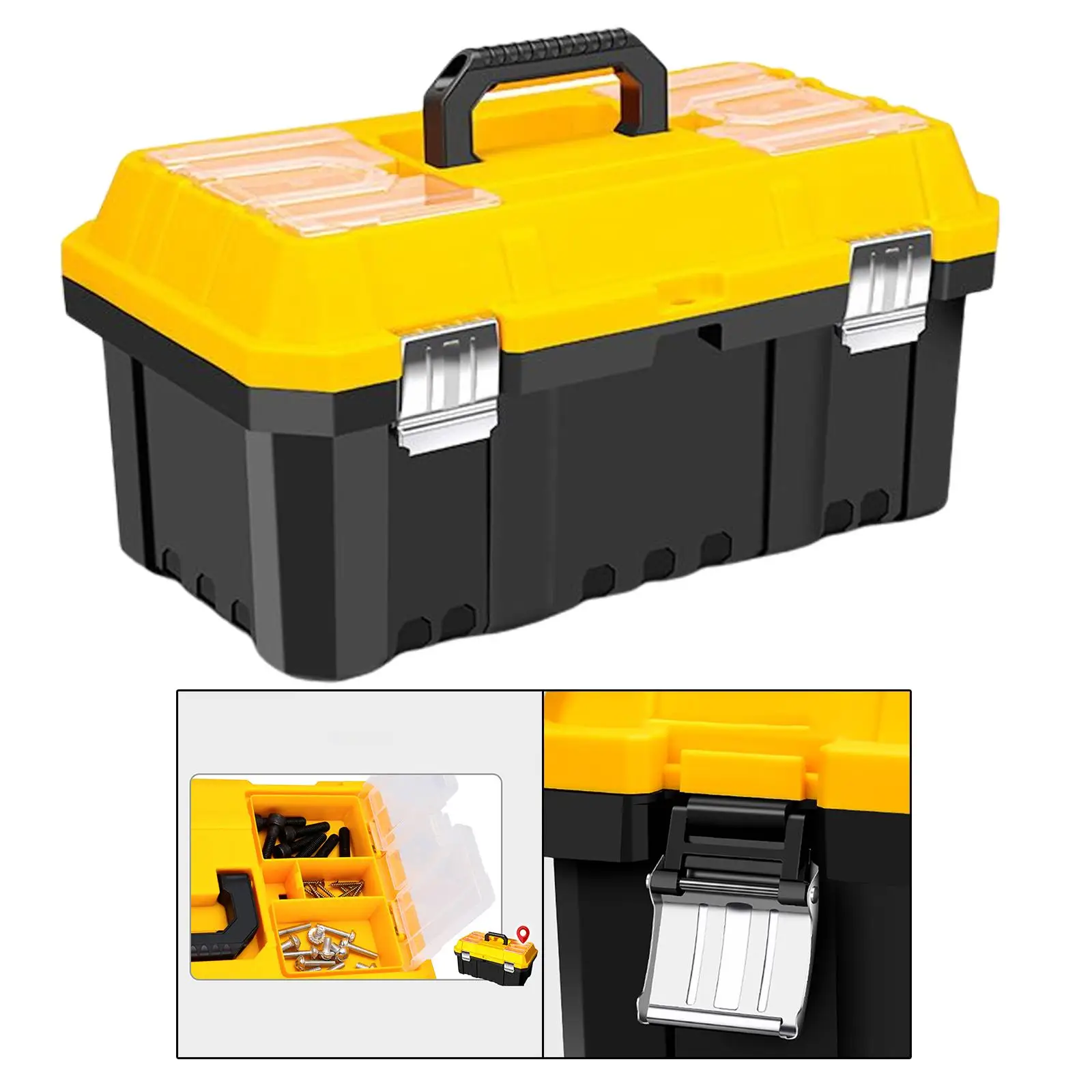 1 Piece Tool Box with Handle Plastic Portable Multifunction Organizer Hardware Repair Craftsmen Storage Case for Garage Home Car