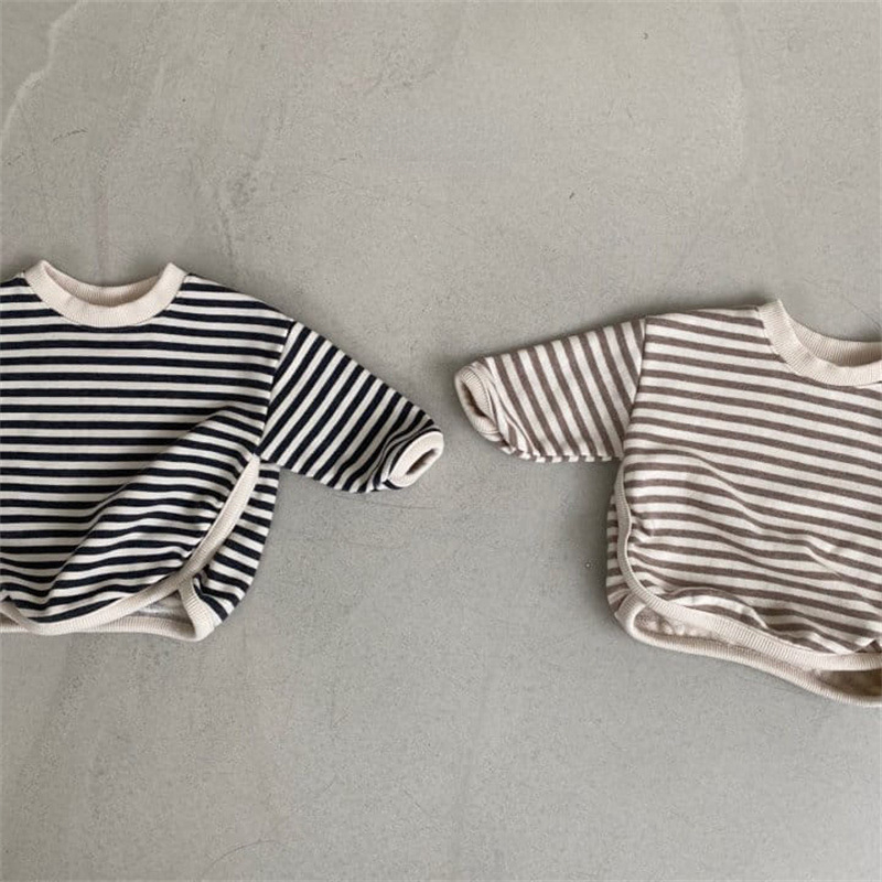 Title 4, 3276B Baby Striped Sweater 2022 Autumn New Simp...