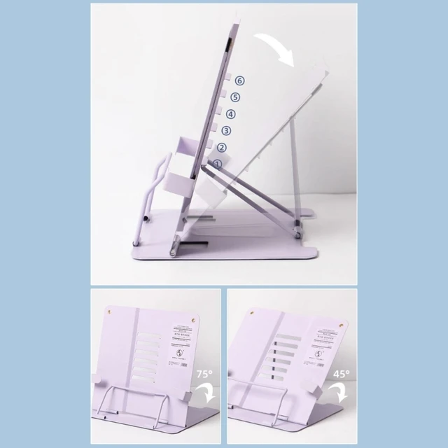 Metal Book Stand Holder For Office & Reading Color Pink