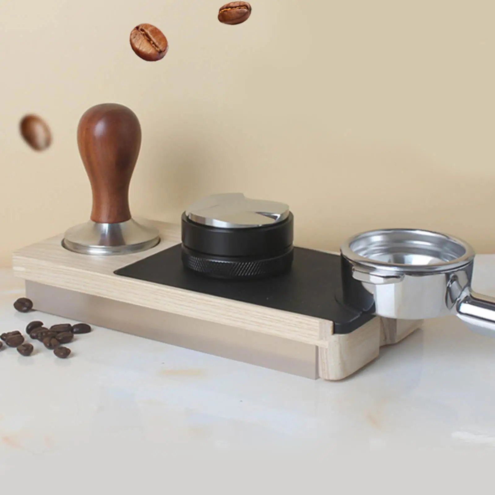 Wooden Coffee Tamp Mat Anti Skid for Barista Espresso Machine Accessories