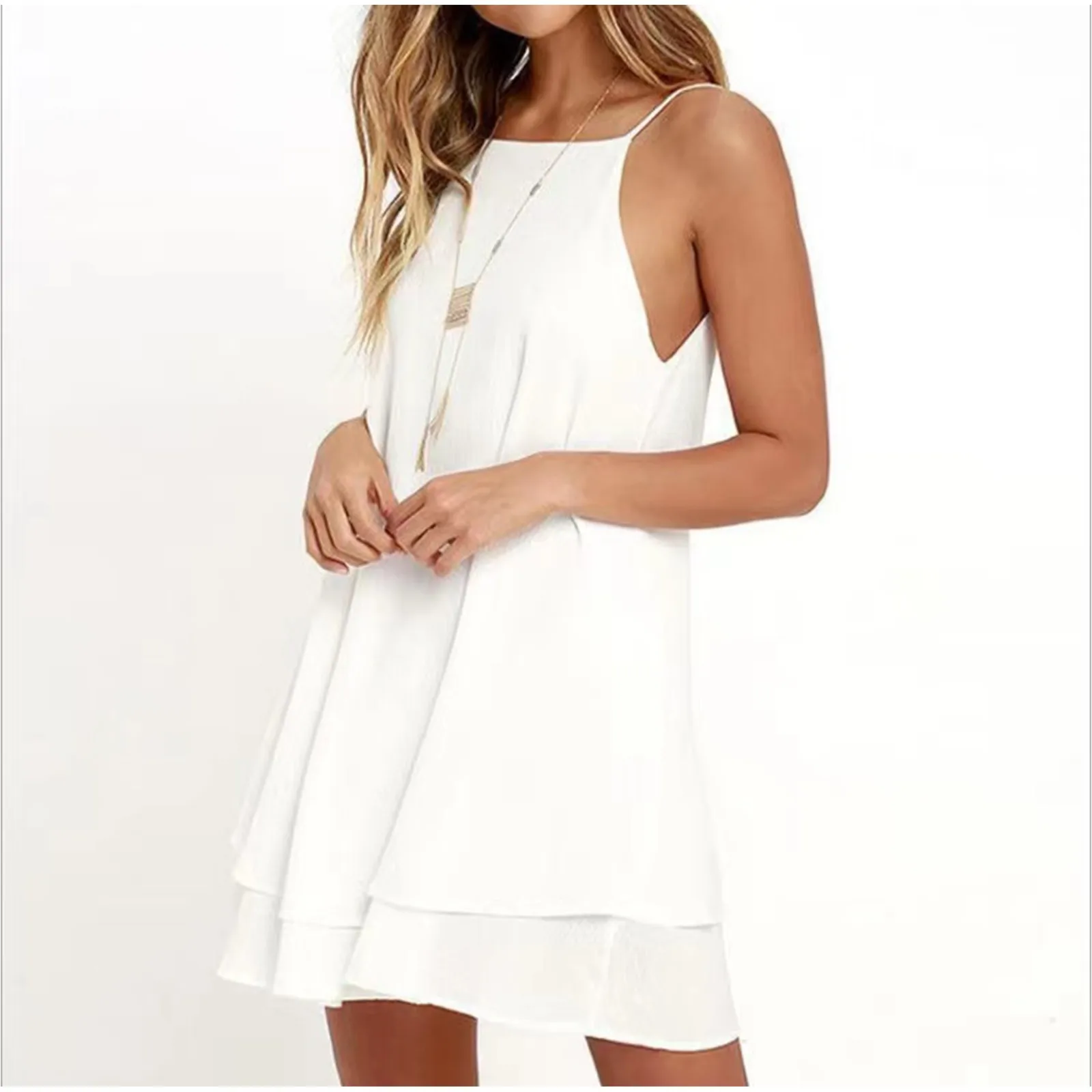 Белое летнее платье