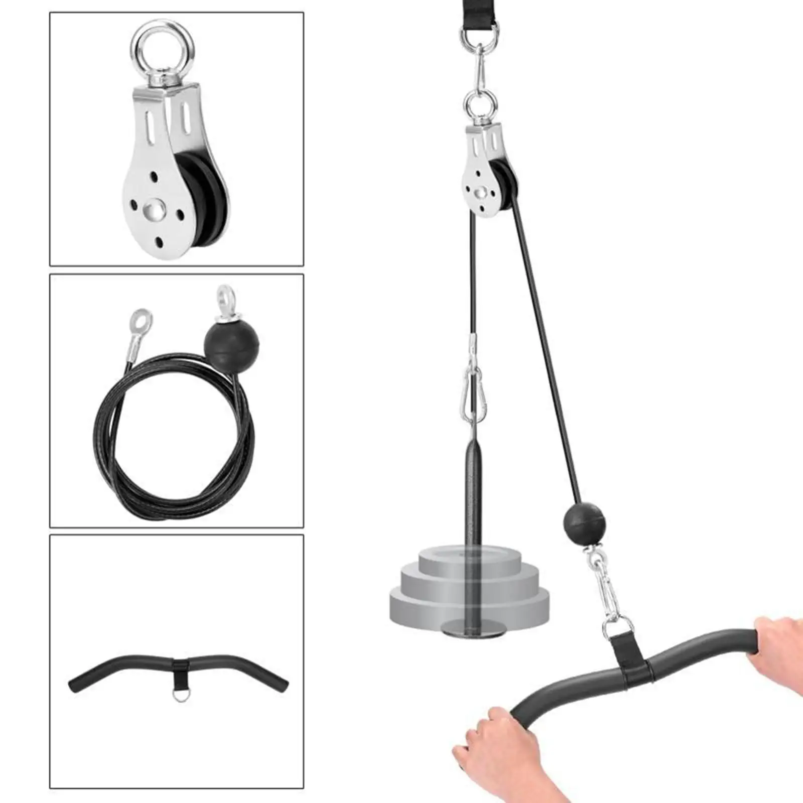  Pulley Cable Pulley System Pull Down Machine Attachment  Exercise Equipment for Biceps Curl Bodybuilding Shoulder 