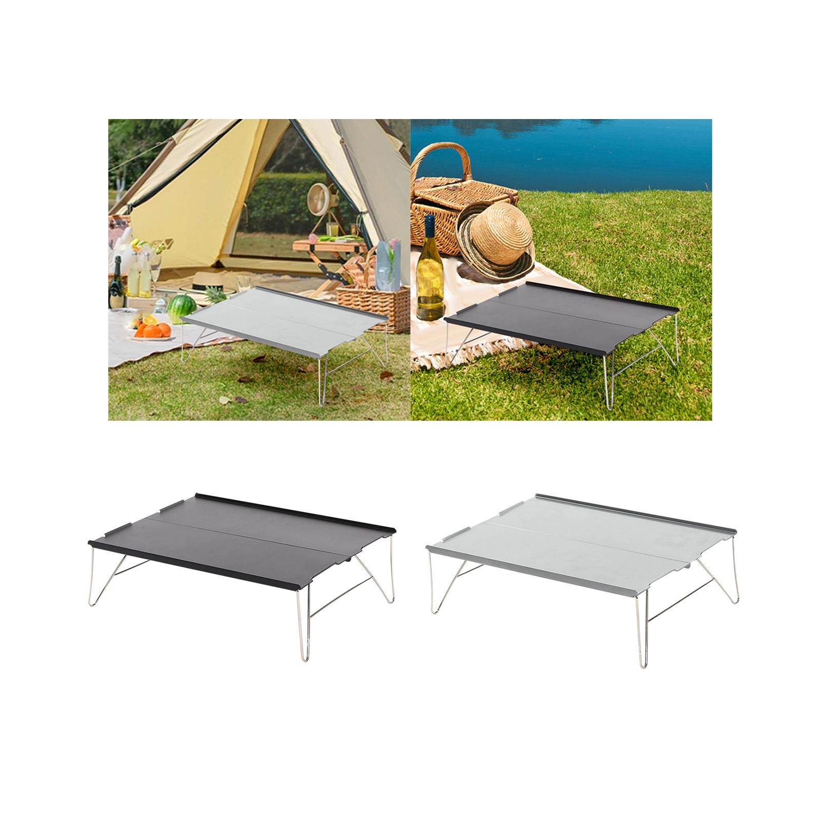 Camp Table Aluminum Alloy Lightweight Computer Desk Multifunctional Portable Small for Picnic Travel Outdoor Patio Small Space