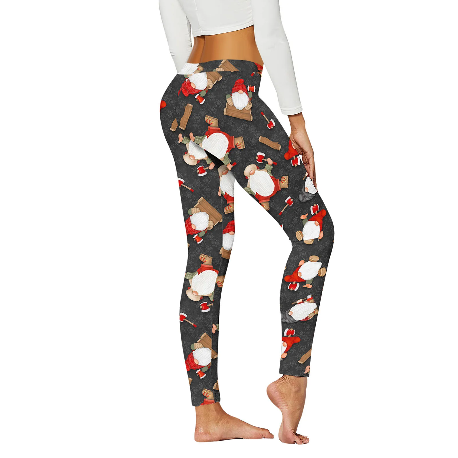 Suitable Leggings For Women Casual Christmas Pattern Stretch High