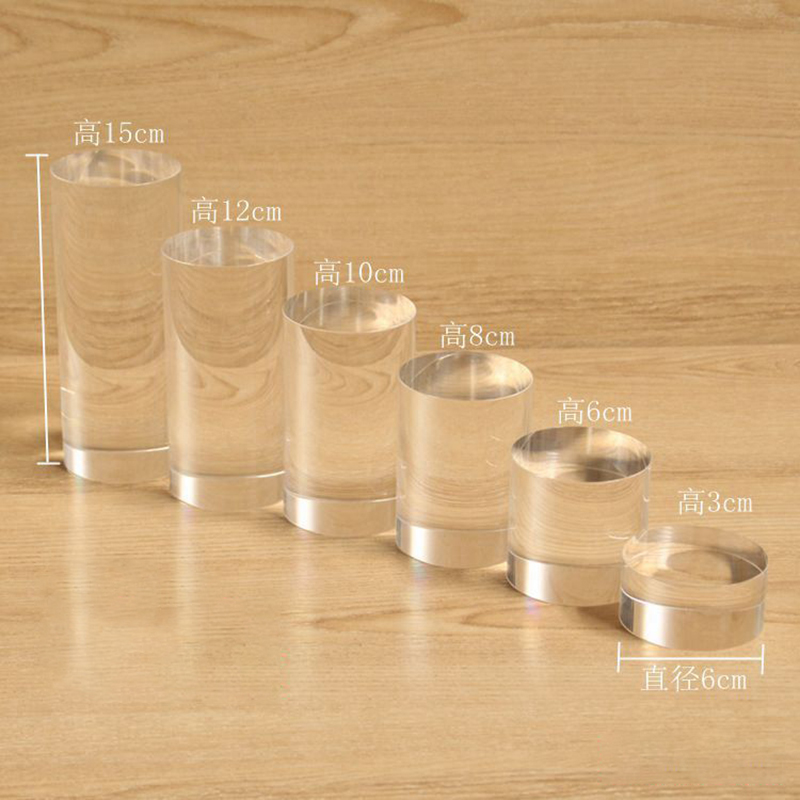 Clear Acrylic Column Sheet Stamping Block Cosmetics Display Stand Photography Props Ornaments Rings Jewelry Holder Perfume Riser